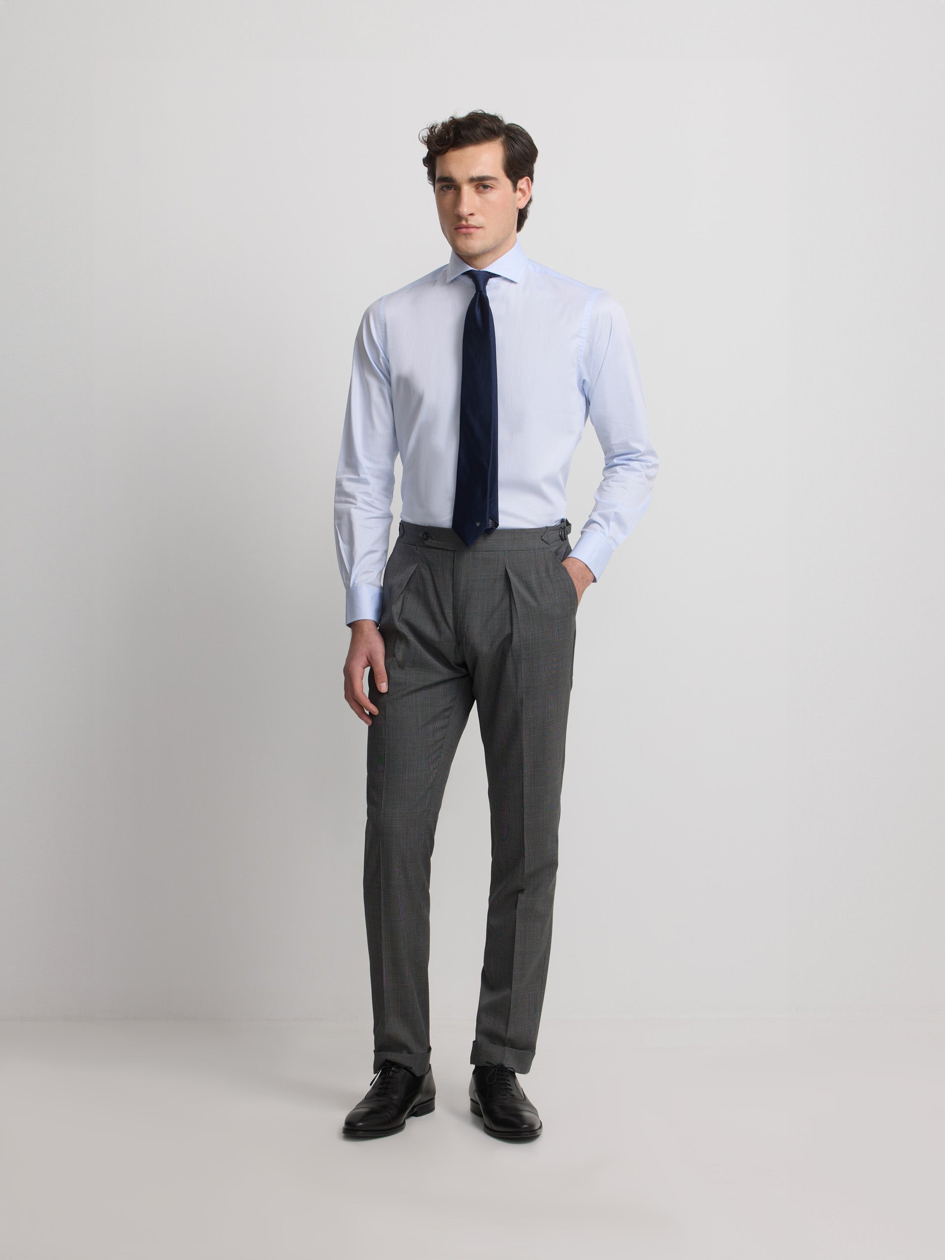 Pantalon traje clasico principe de gales gris