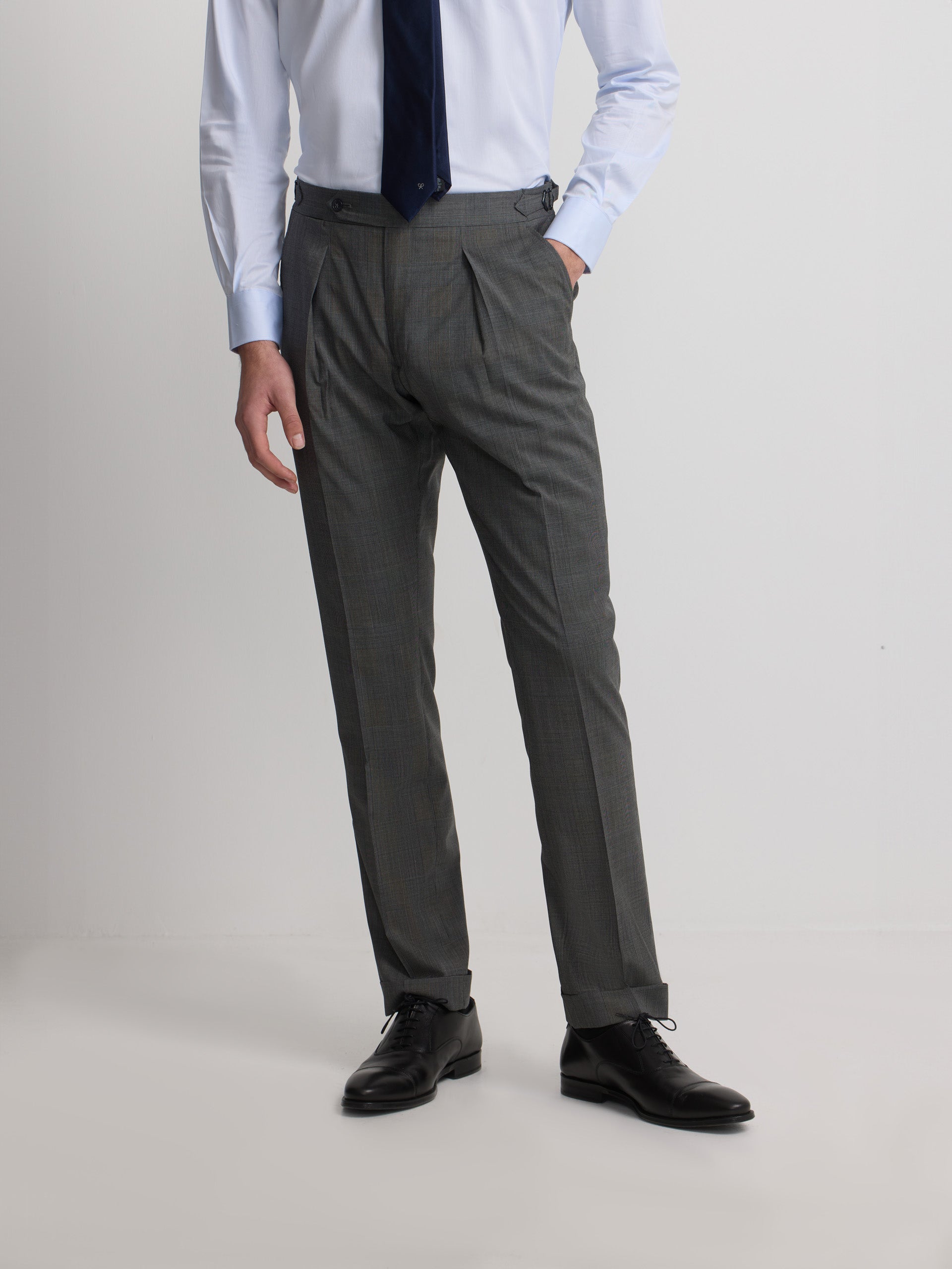 Pantalon traje clasico principe de gales gris