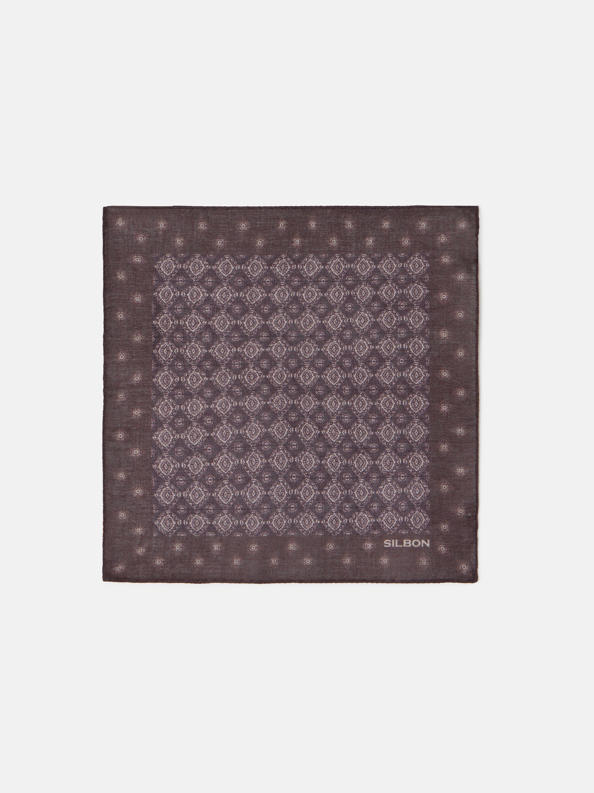 Pañuelo motivo geometrico marron