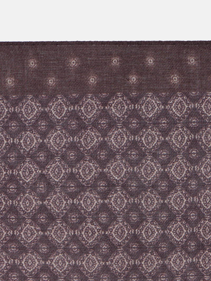 Mouchoir motif géométrique marron