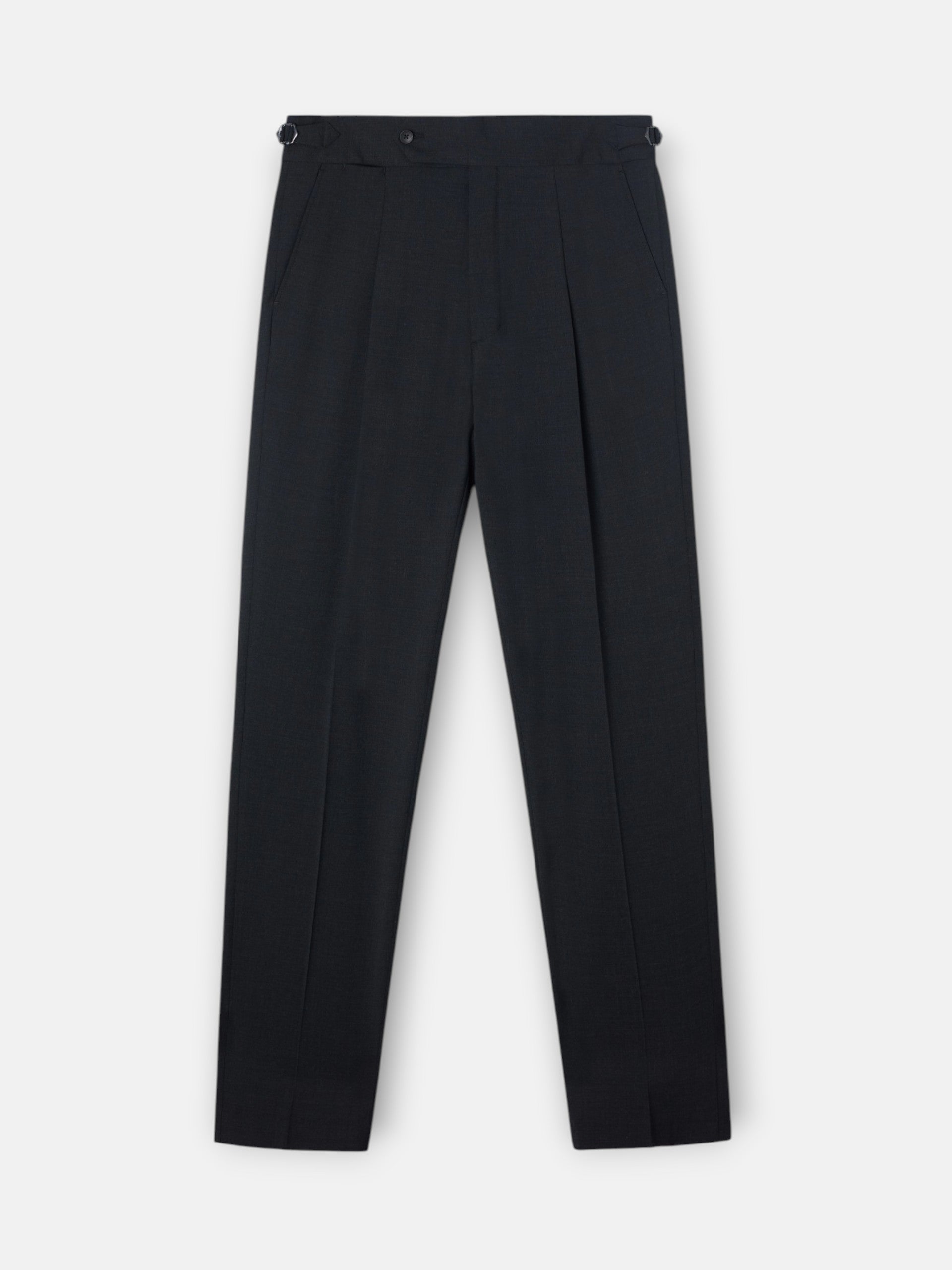 Dark grey pleated dress trousers