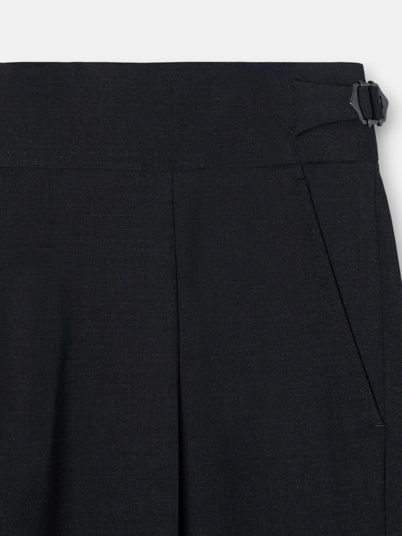 Dark grey pleated dress trousers