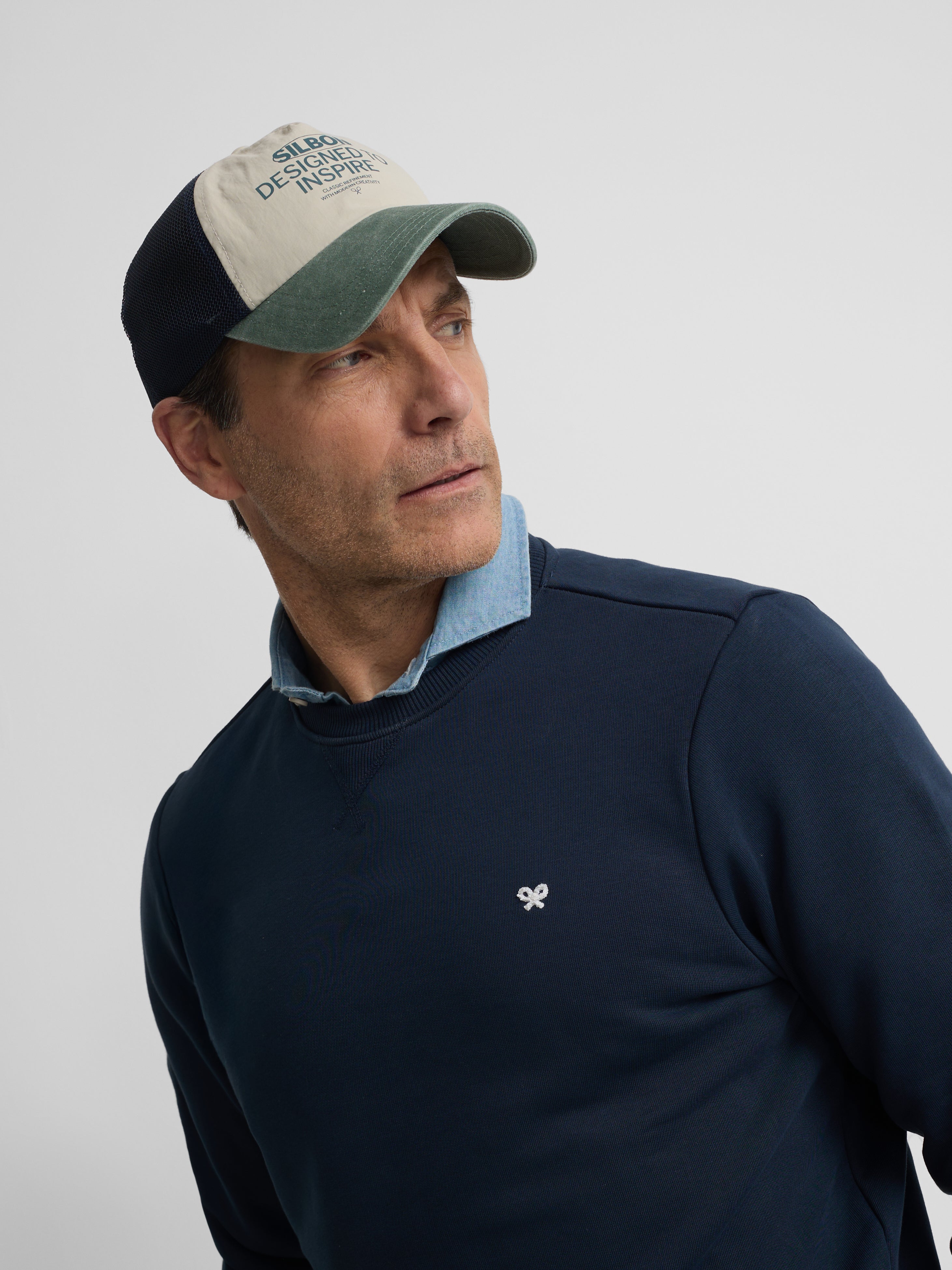 Sudadera minilogo azul marino