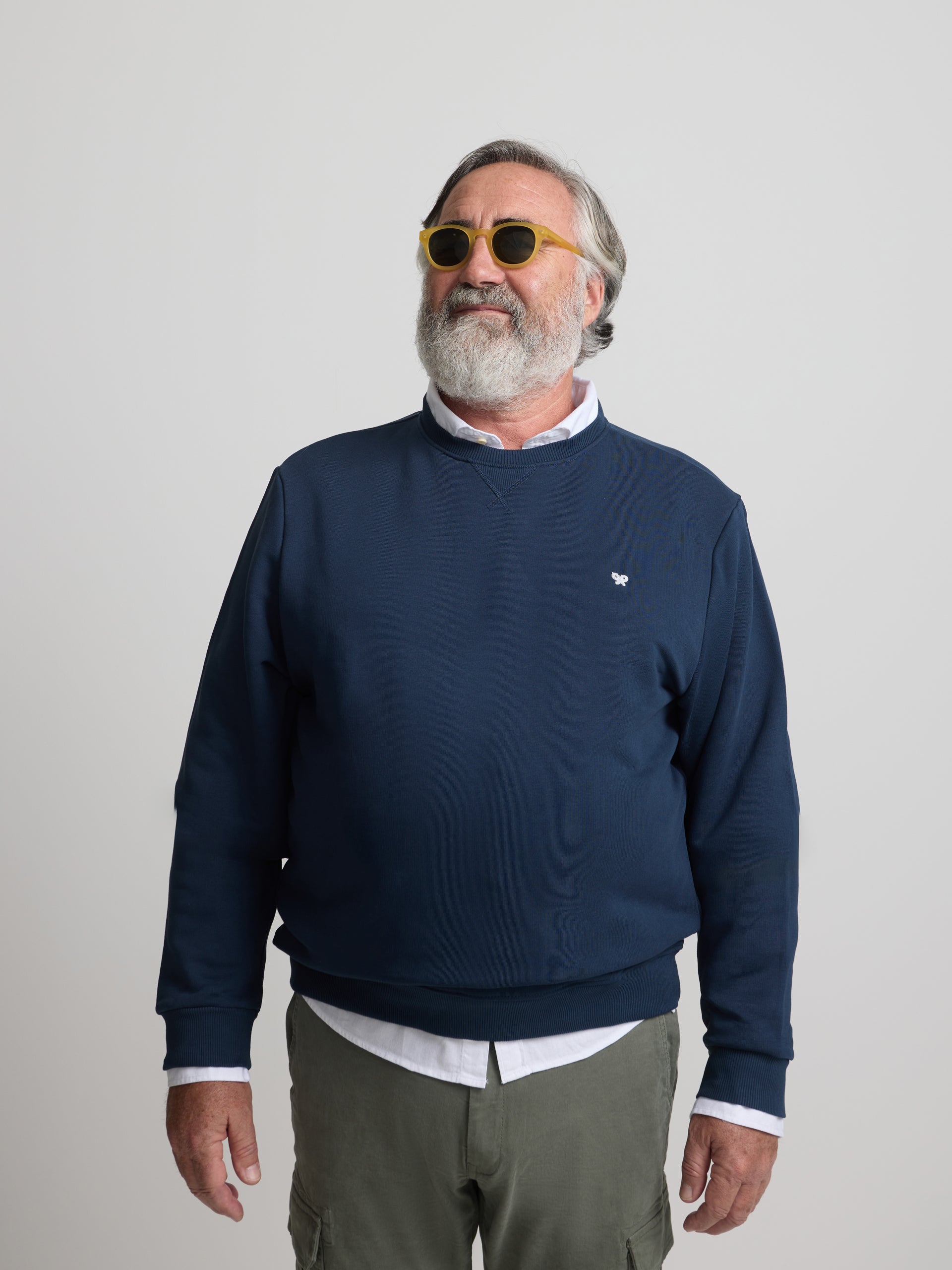 Sudadera minilogo azul marino