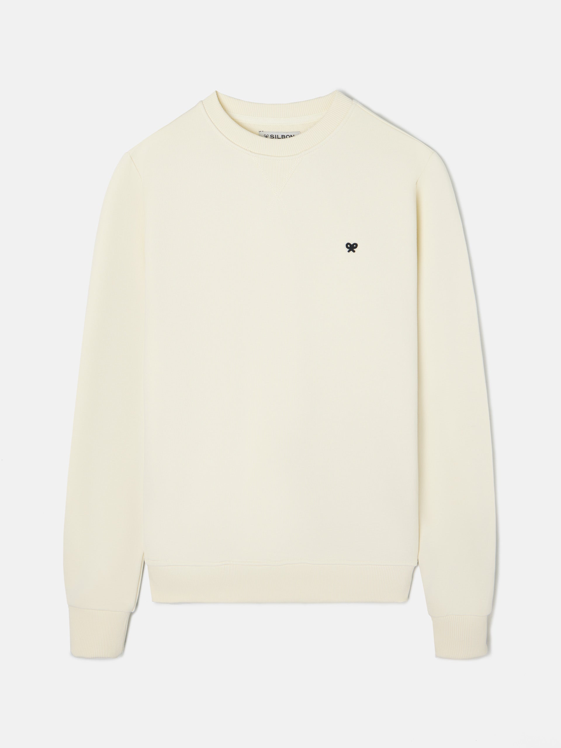 Sweat-shirt mini-logo crème