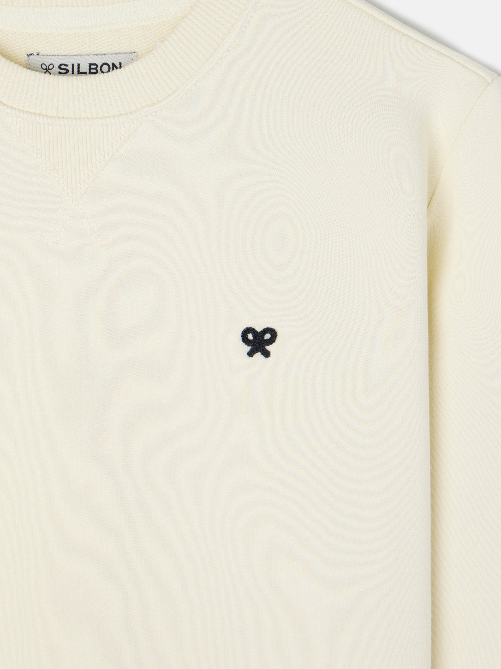 Sweat-shirt mini-logo crème