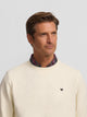 Sweat-shirt mini-logo crème