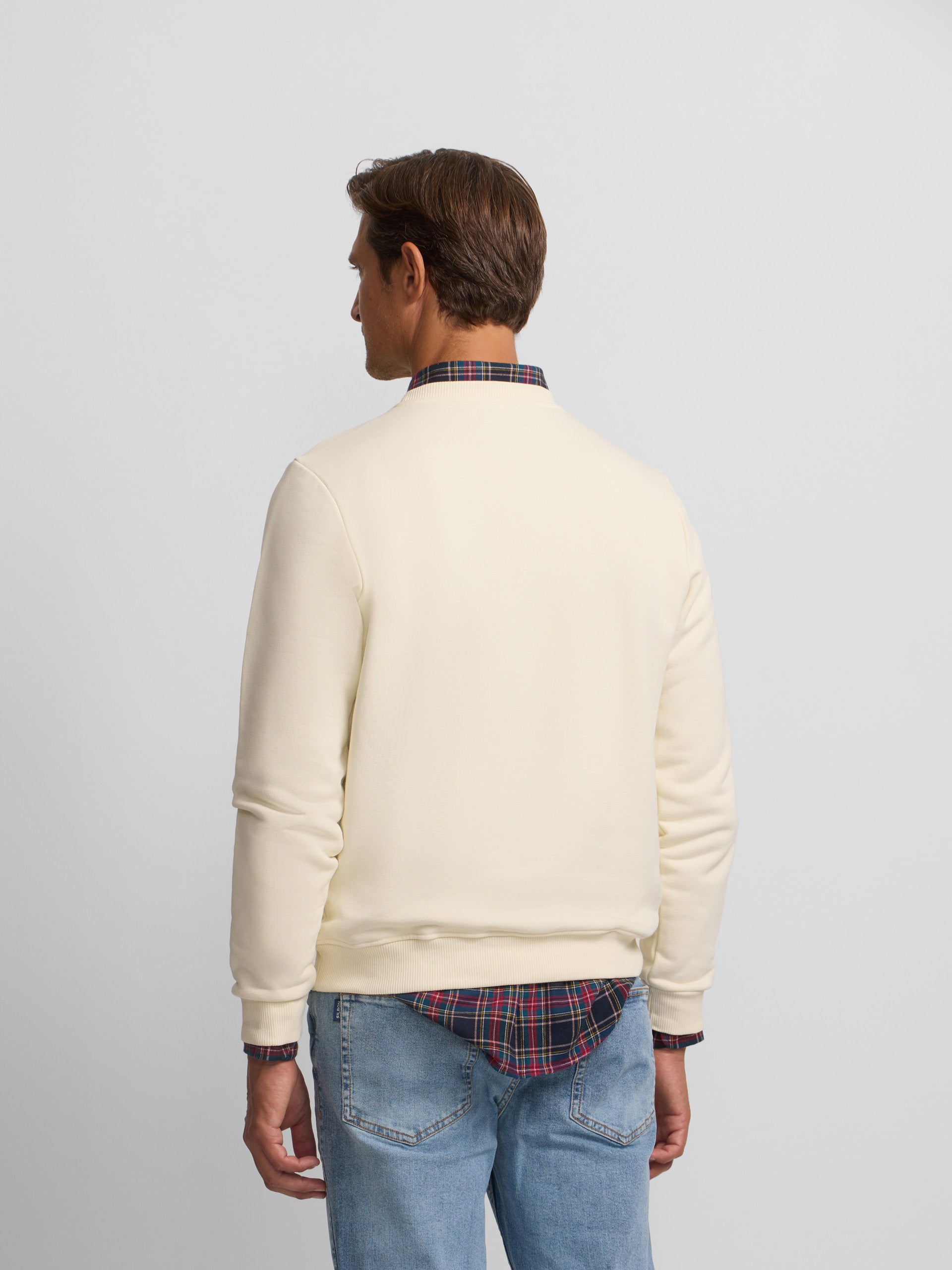 Sweat-shirt mini-logo crème