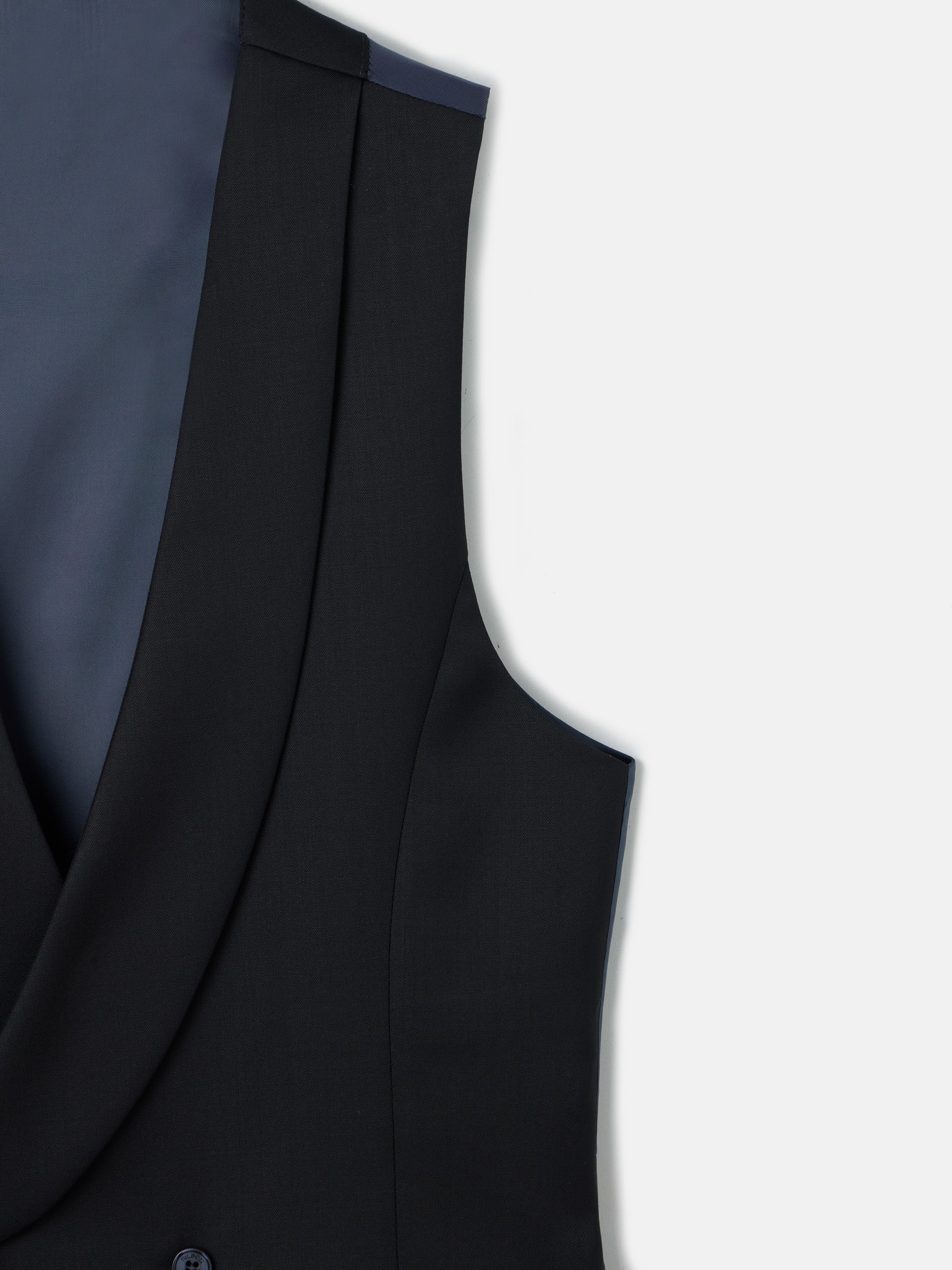 Colete de vestir stretch com gola redonda preto