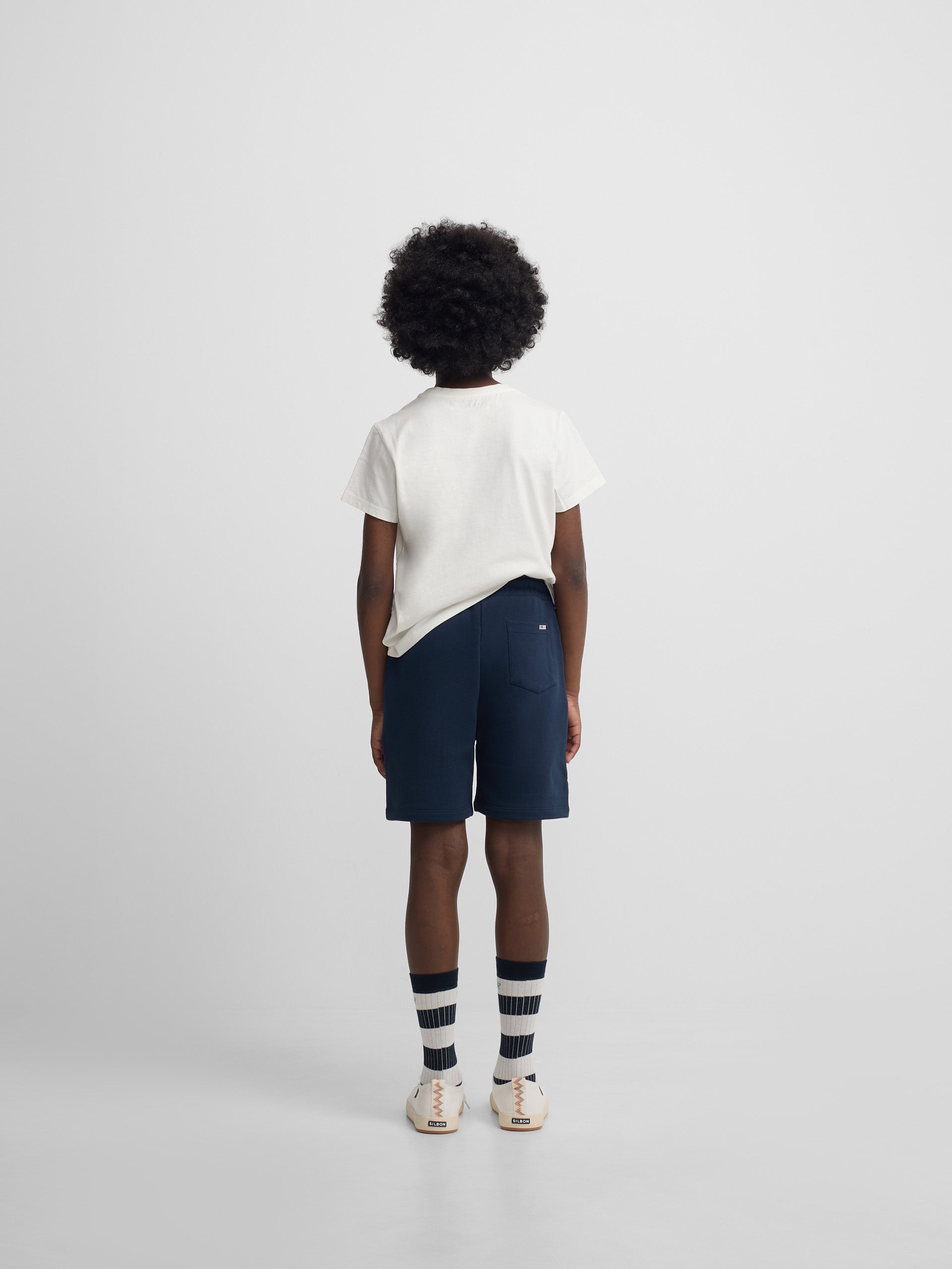 Kids' navy blue sports Bermuda shorts