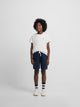 Kids' navy blue sports Bermuda shorts