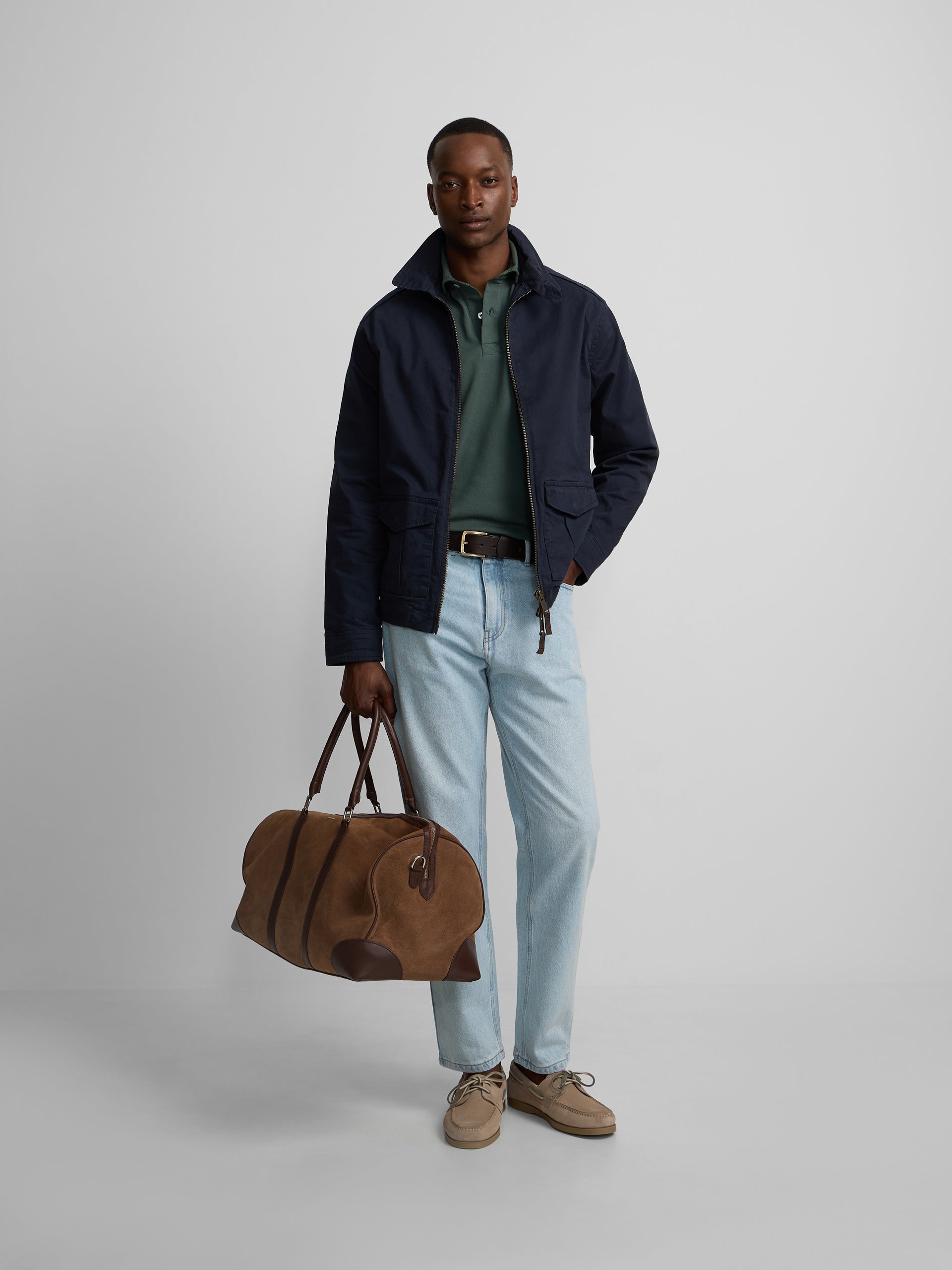 Navy blue garment dye jacket
