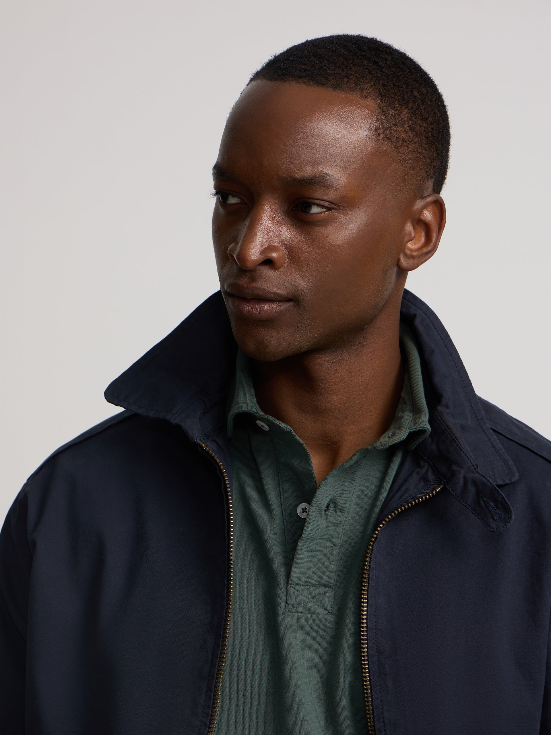 Navy blue garment dye jacket