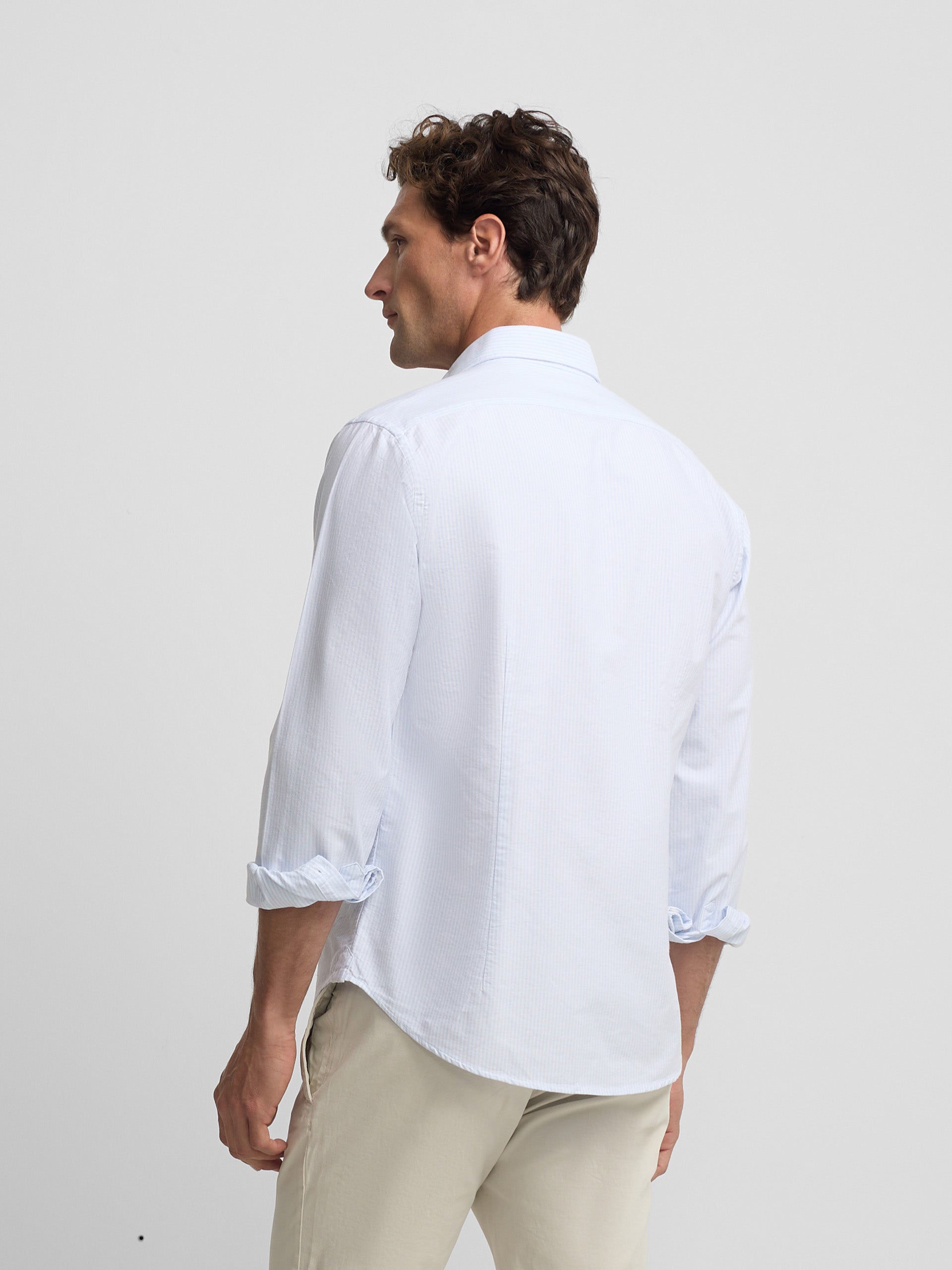 Camisa sport oxford cutaway raya celeste