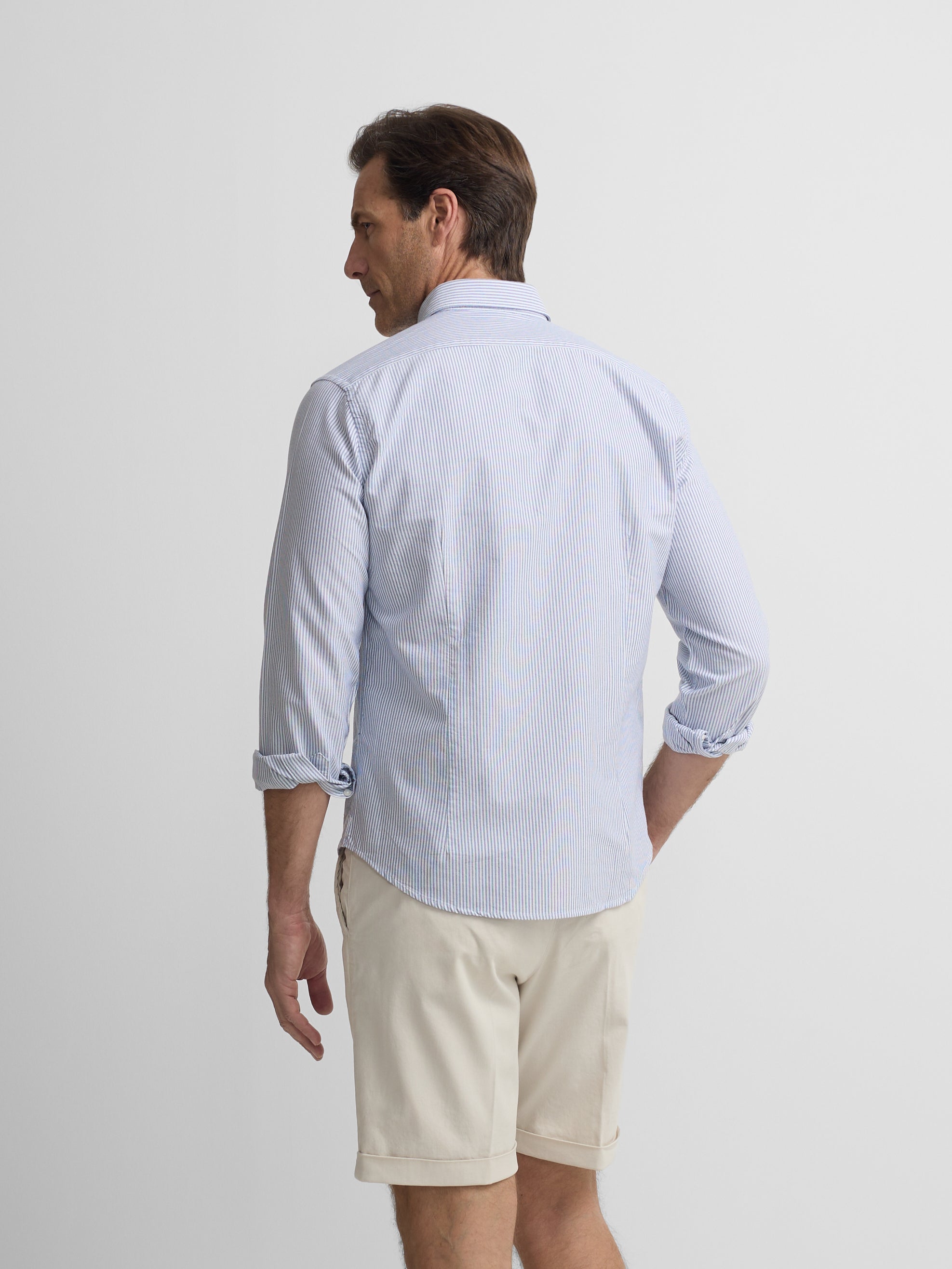 Camisa sport oxford raqueta rayas navy