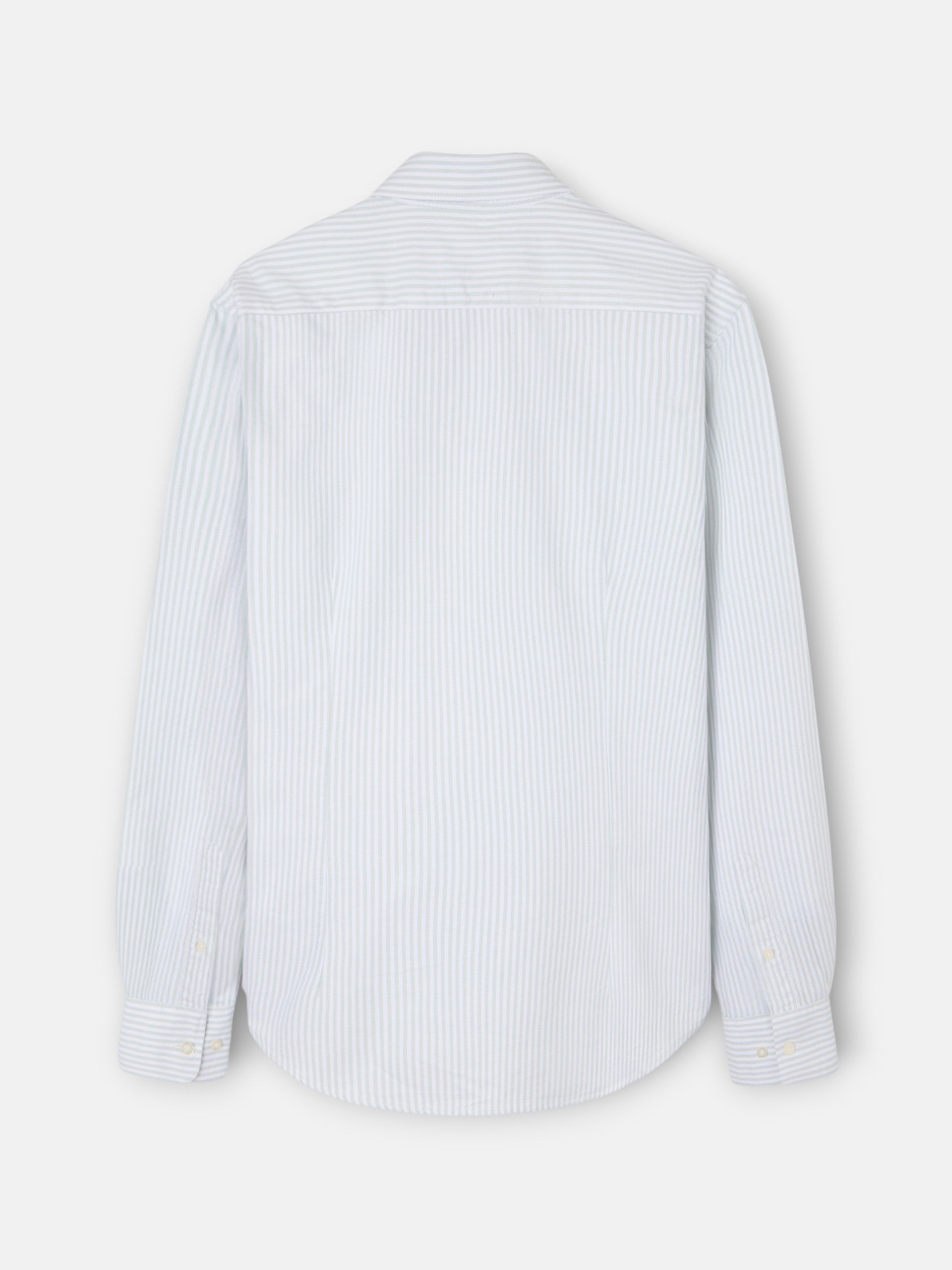 Camisa sport oxford raqueta rayas ancha verde