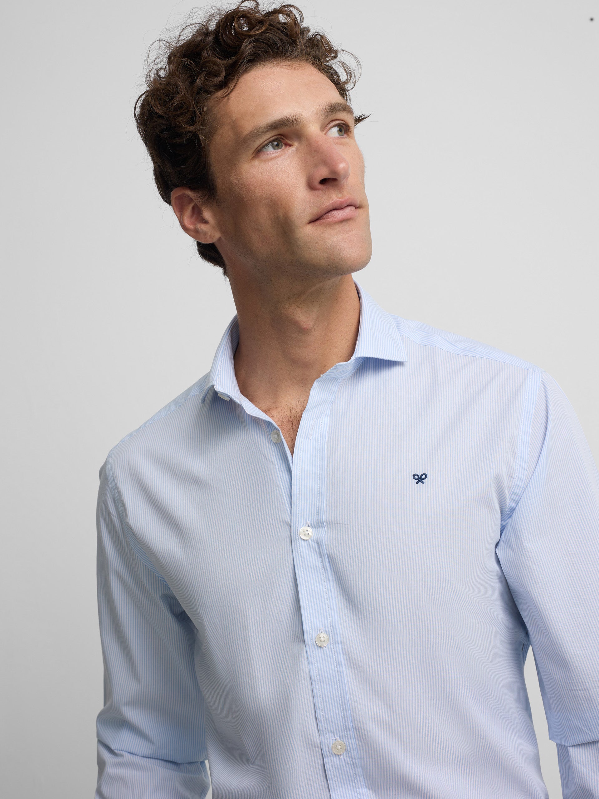 Chemise habillée à structure bleu ciel clair