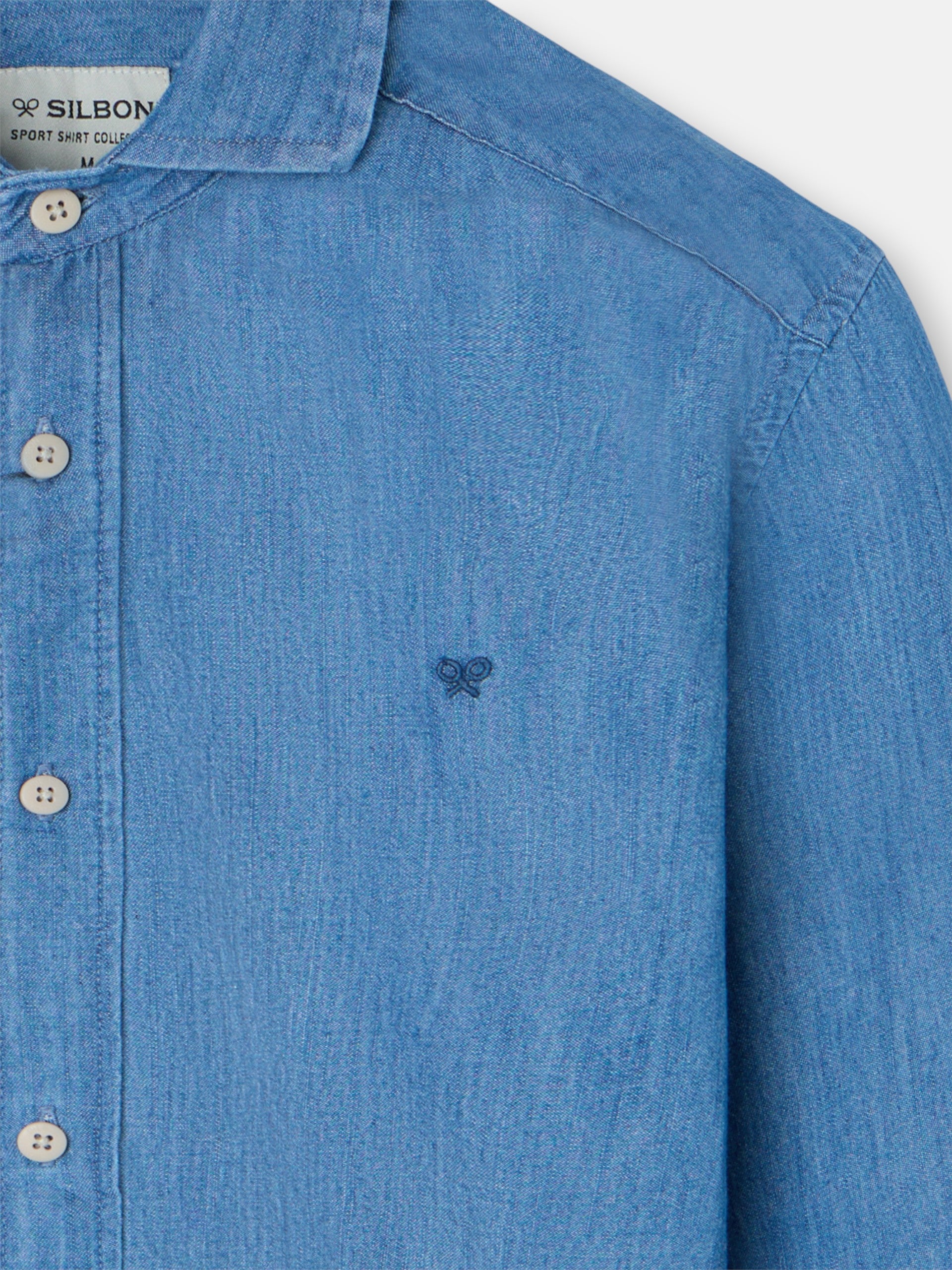 Camisa sport denim azul navy