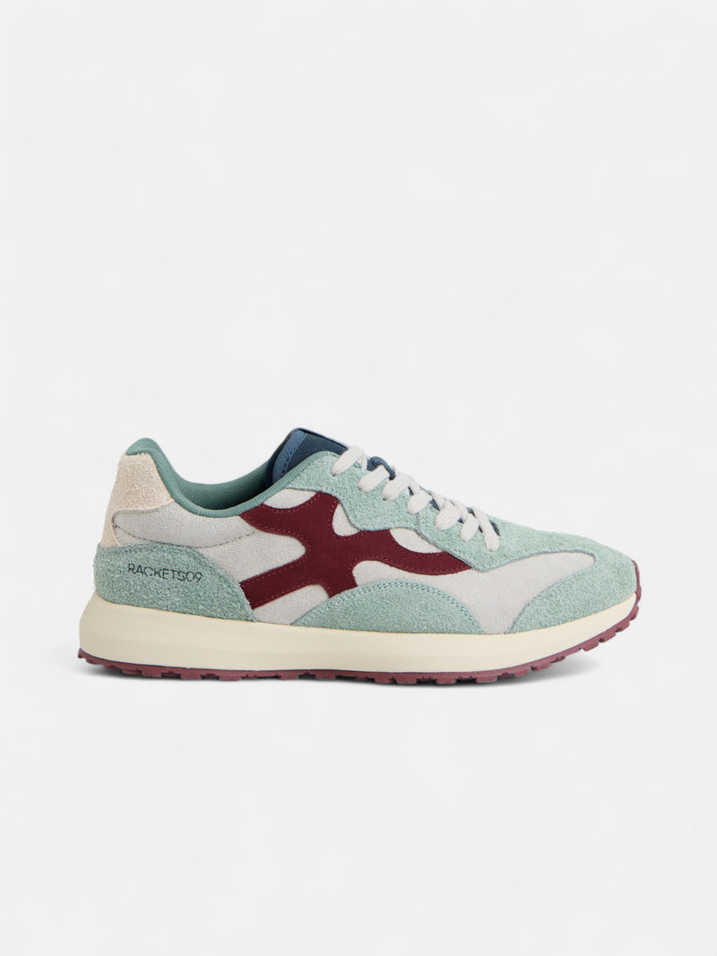 Zapatilla RACKETS09 verde burdeos