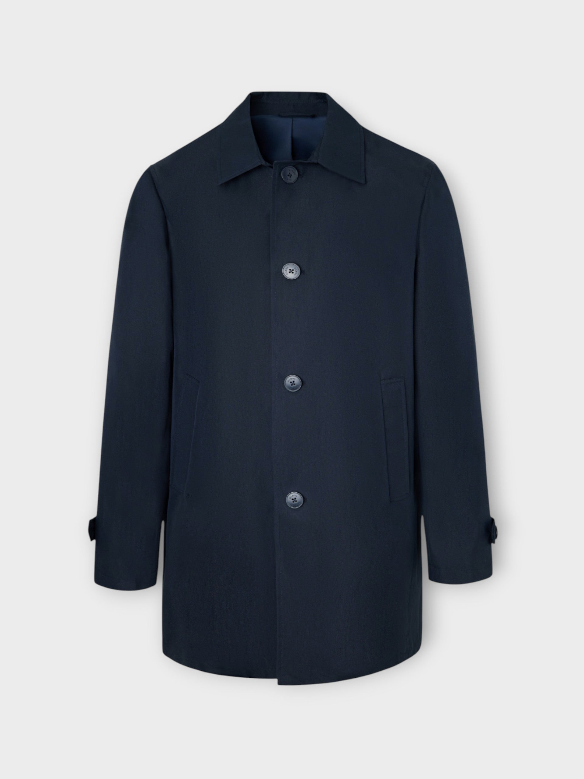 Short navy trench coat