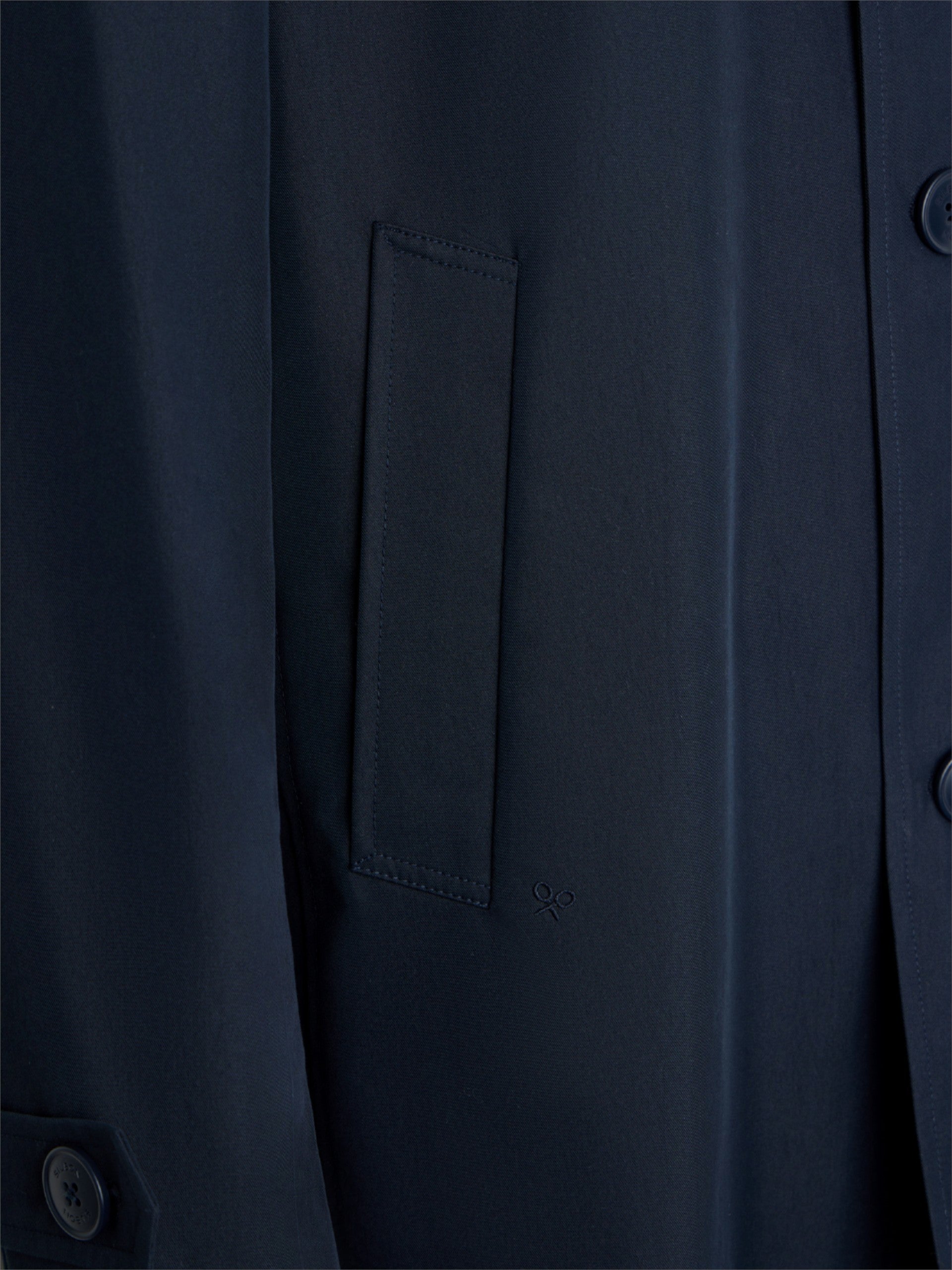 Short navy trench coat