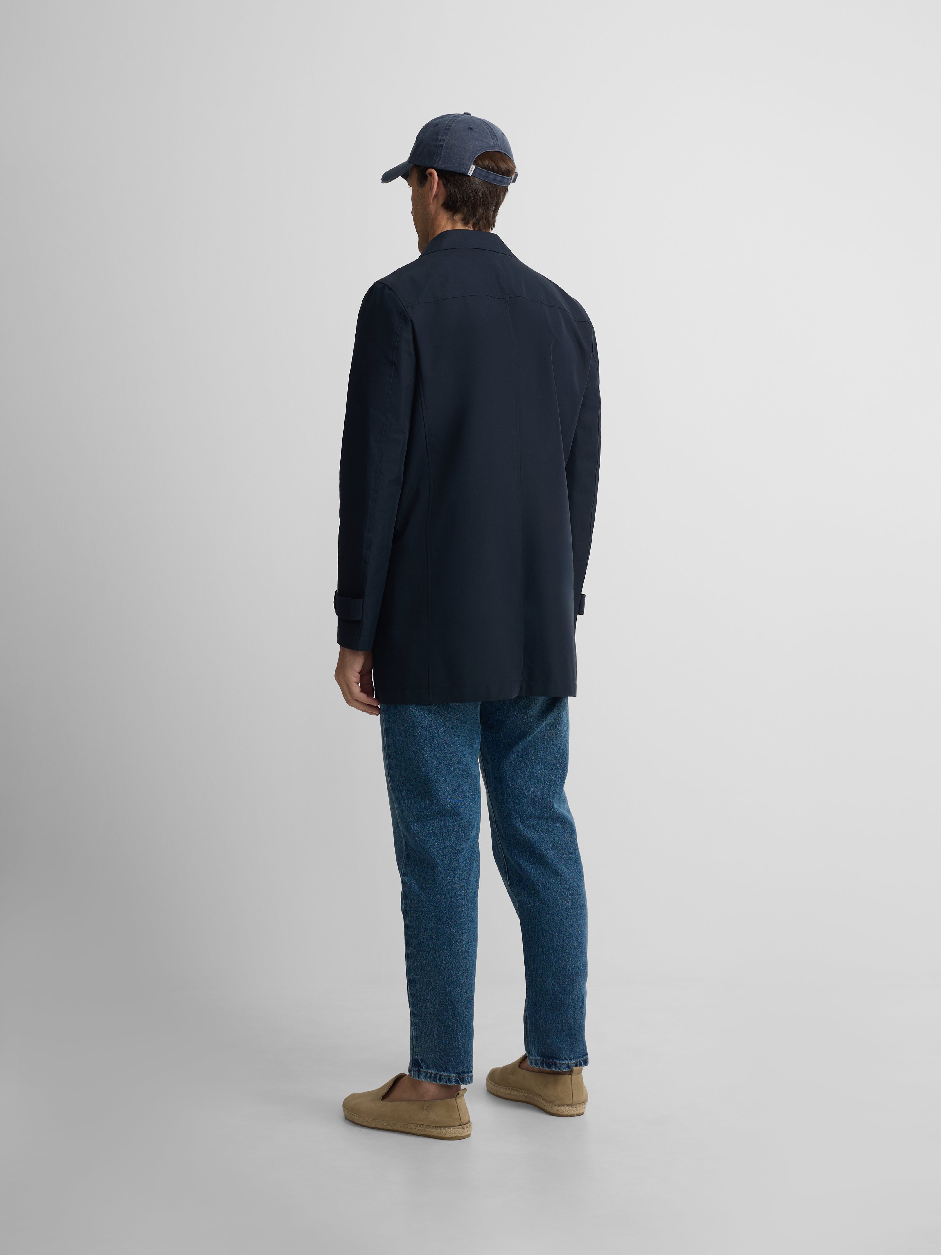 Short navy trench coat