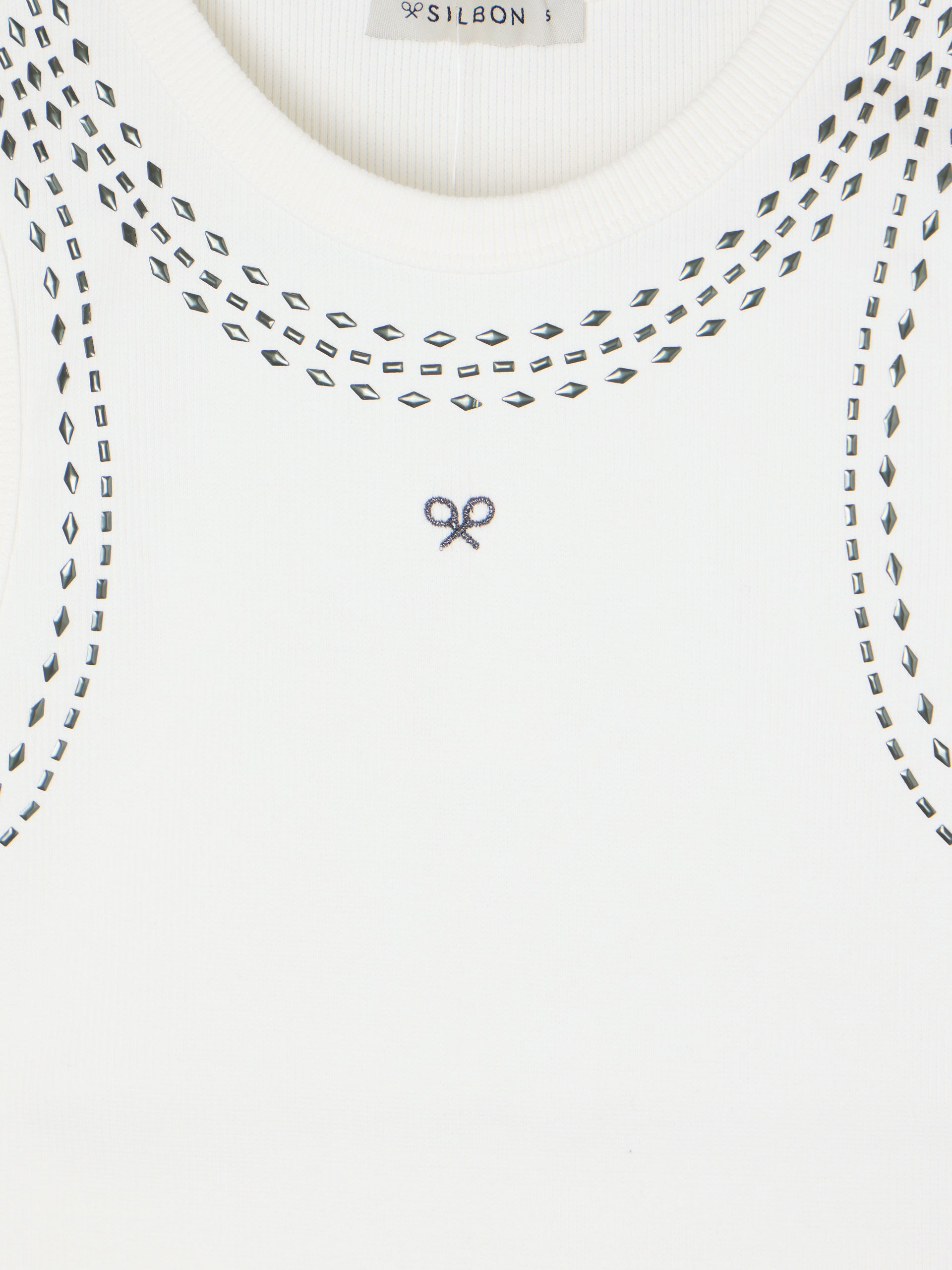 Camiseta woman tank top tachas blanca
