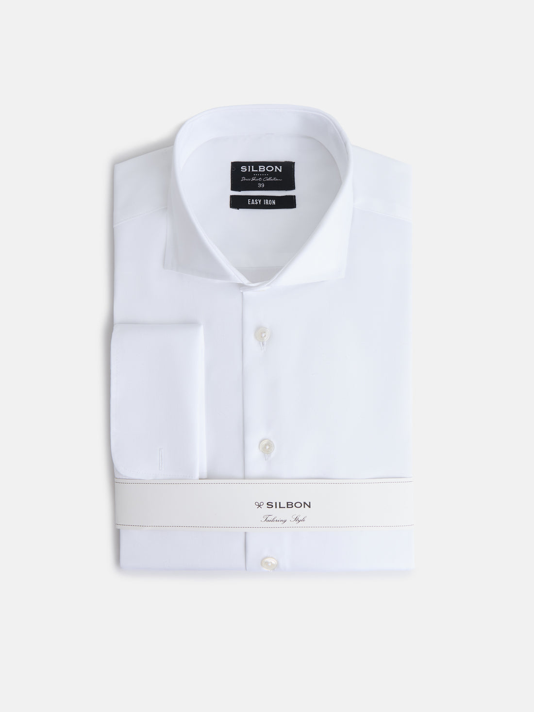 Chemise habillée easy iron à poignets doubles blanche