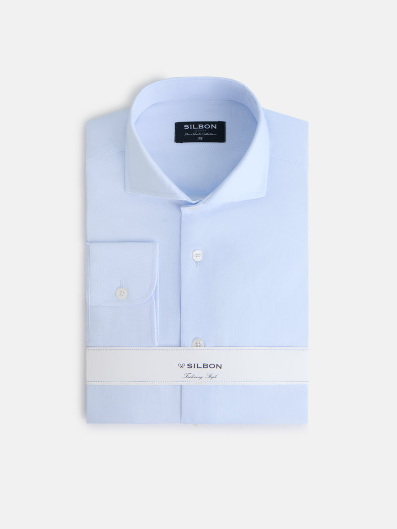 Camisa vestir estructura celeste clara