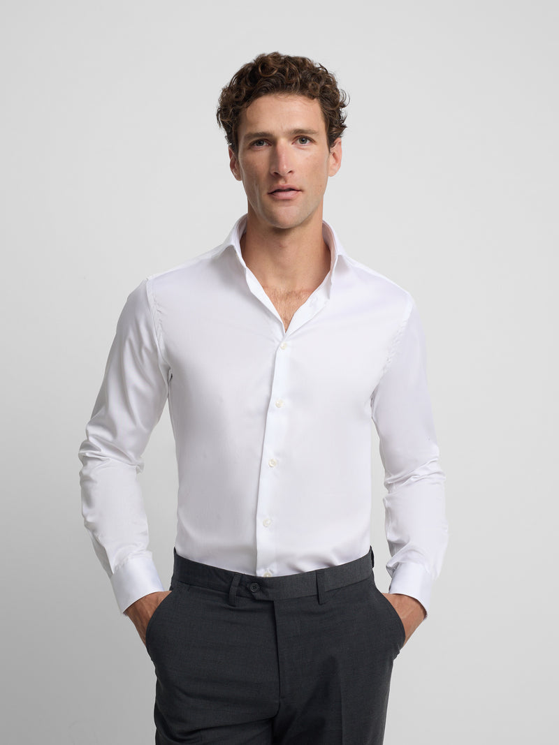 Camisa de vestir easy iron punho simples branca