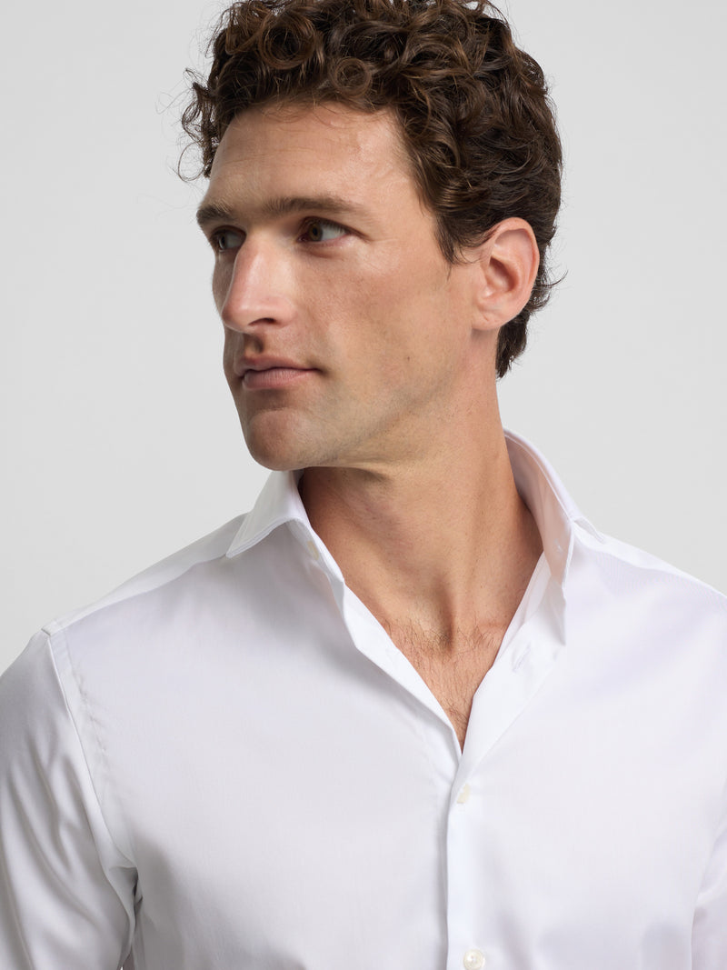 Camisa de vestir easy iron punho simples branca