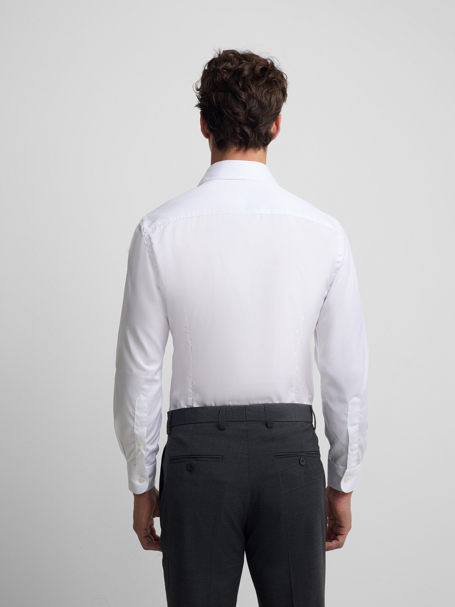Camisa vestir easy iron puño simple blanca