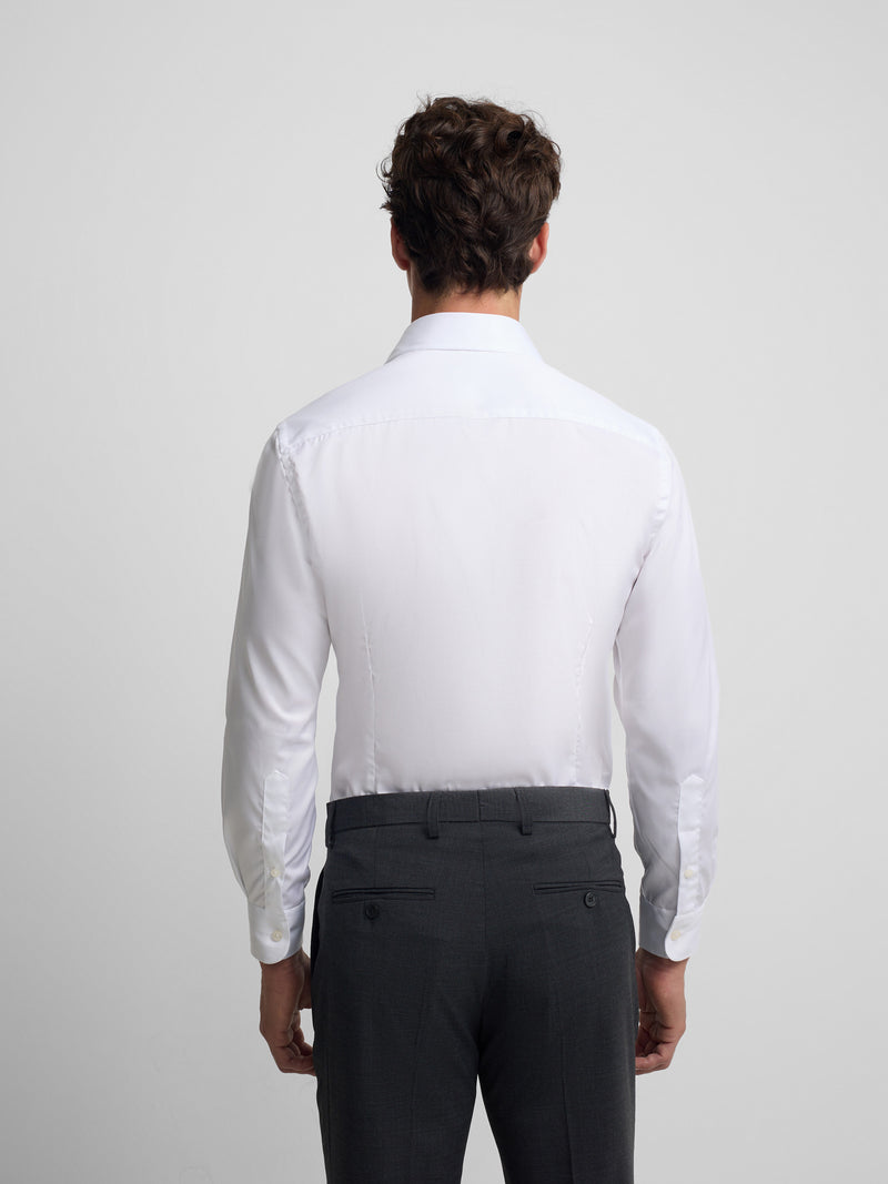 Camisa de vestir easy iron punho simples branca