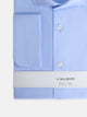 Camisa vestir espiga puño doble celeste