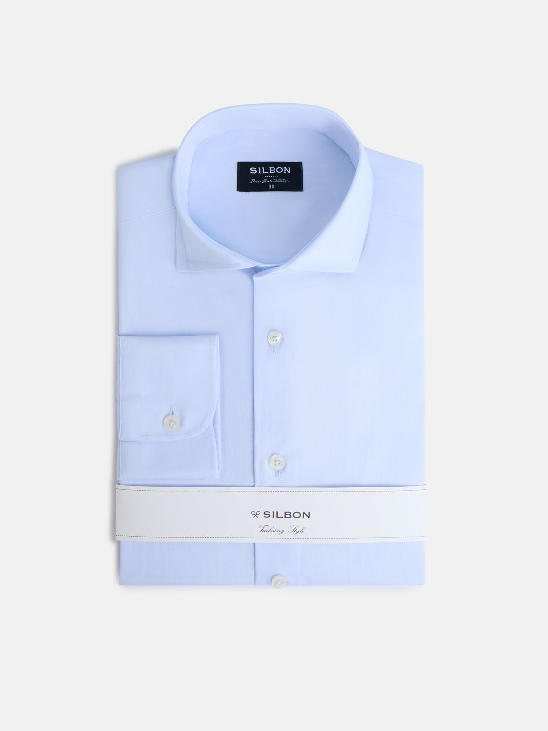 Camisa vestir puño simple celeste clara