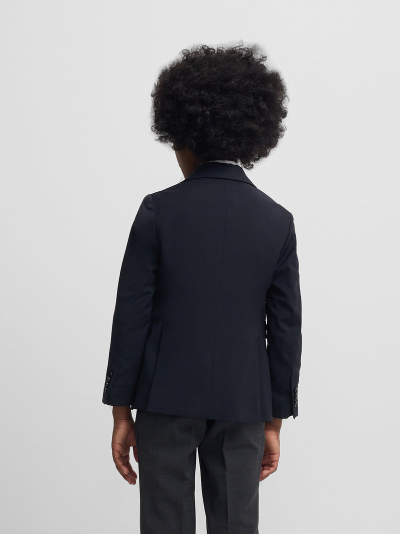 Blazer clássico liso azul-marinho para crianças