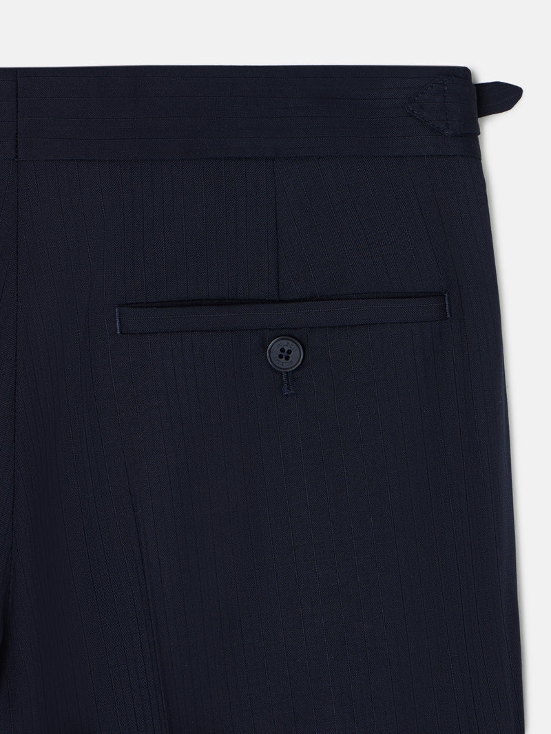 Navy blue herringbone chaque trousers