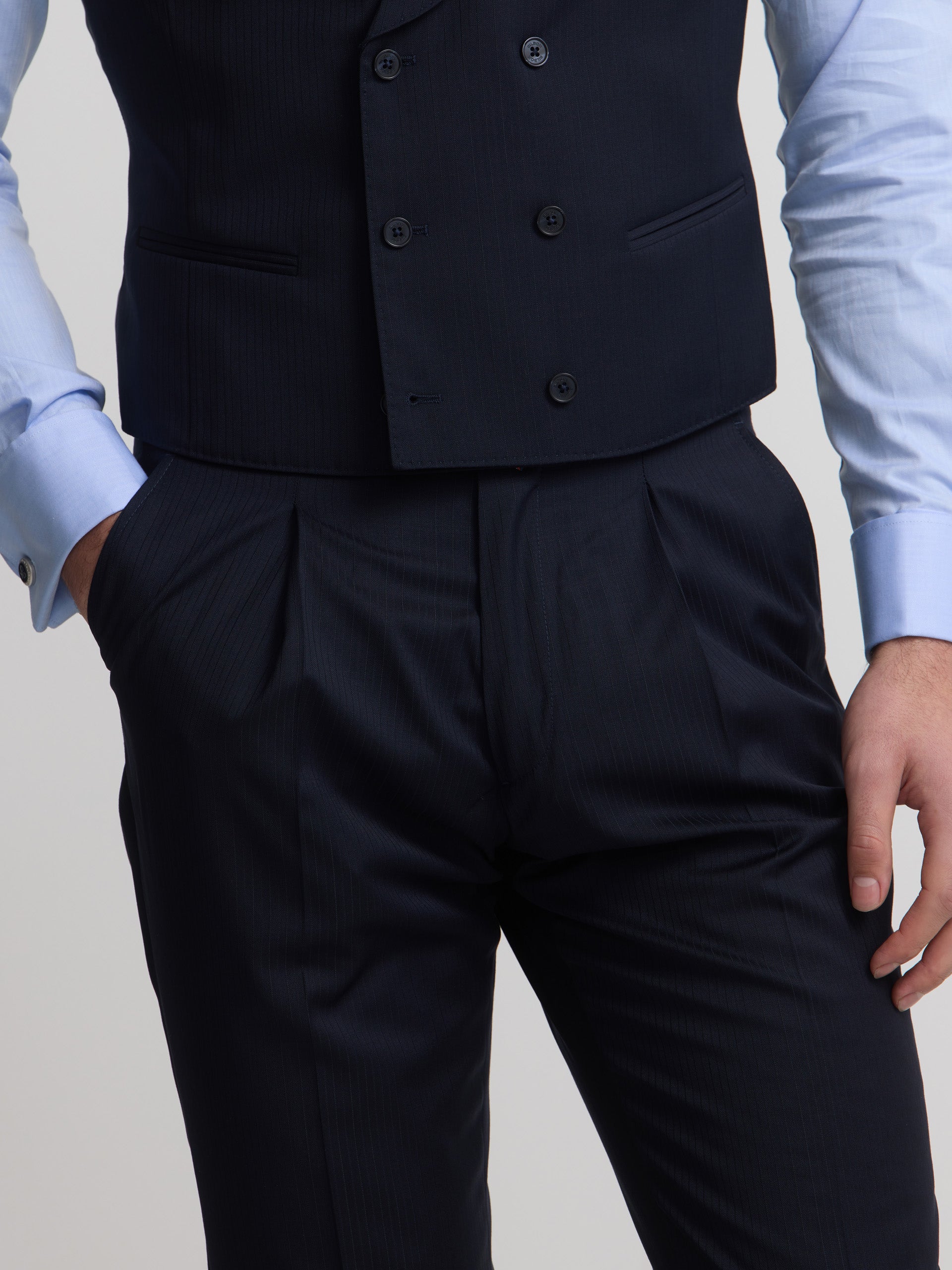 Pantalon chaque espiga azul marino