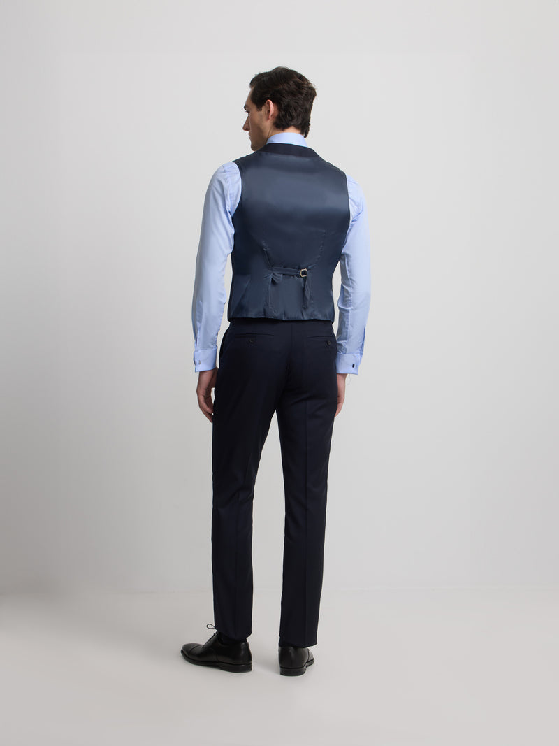 Navy blue herringbone chaque trousers