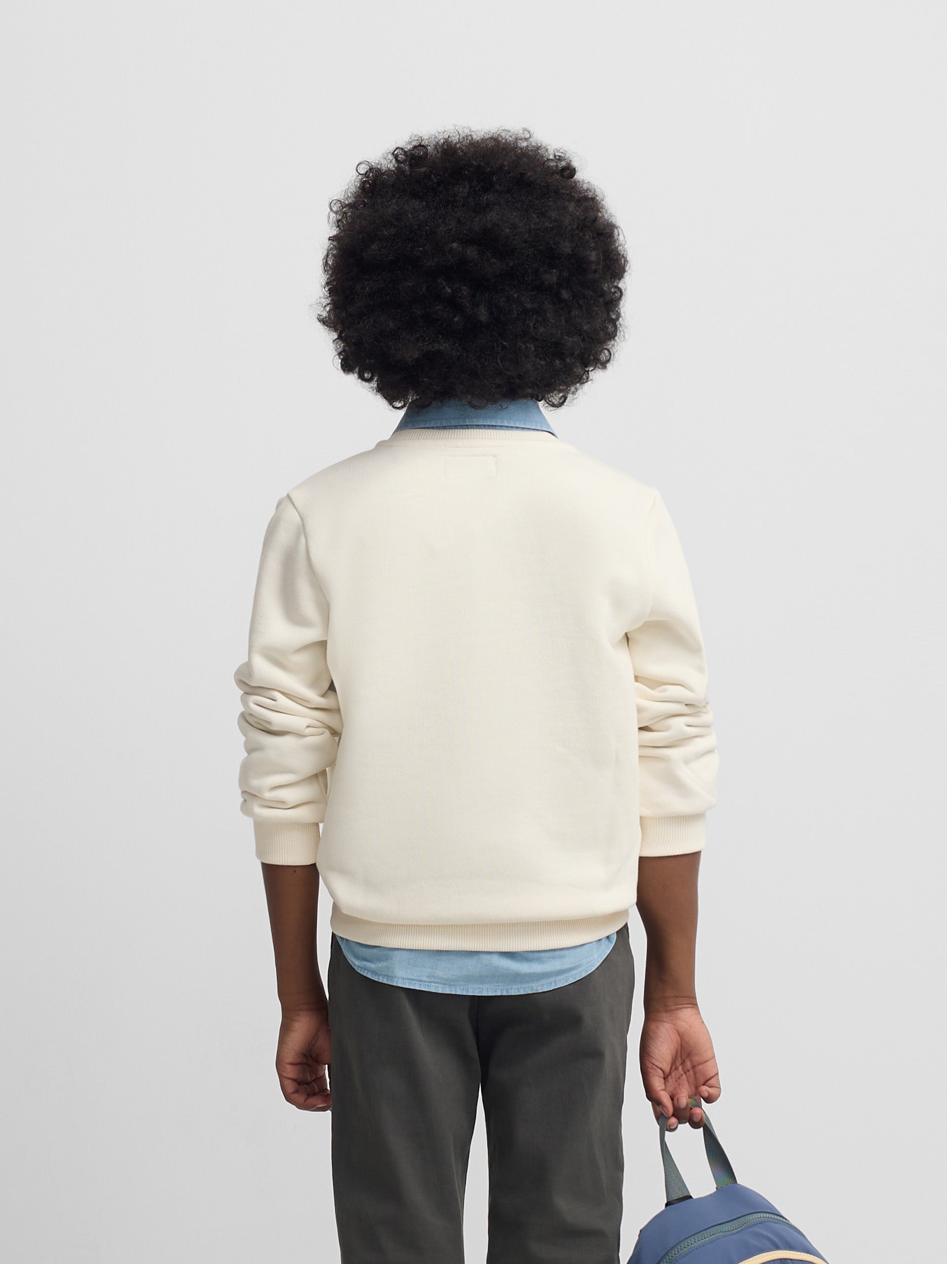 Sudadera kids minilogo crema