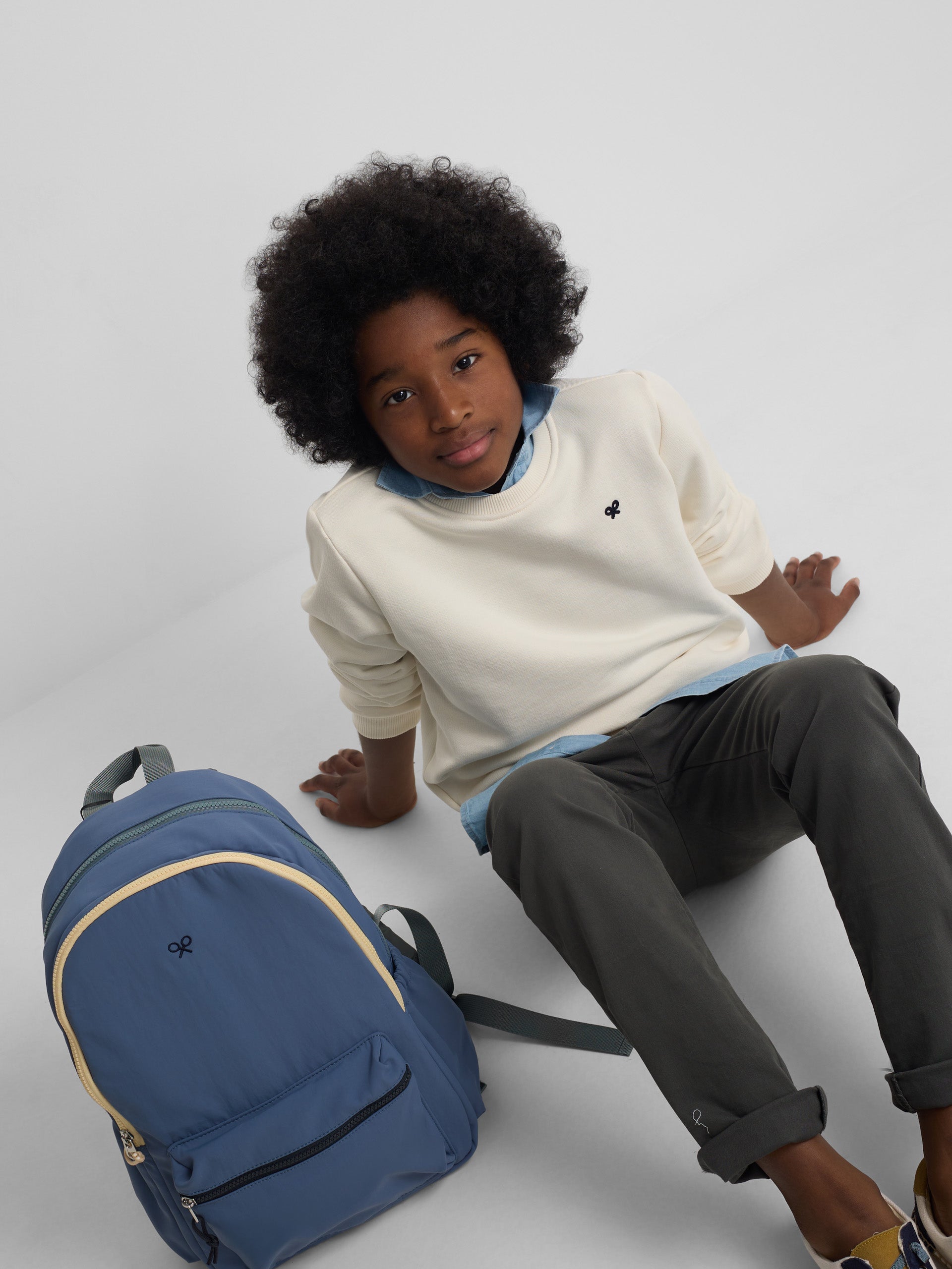 Sudadera kids minilogo crema