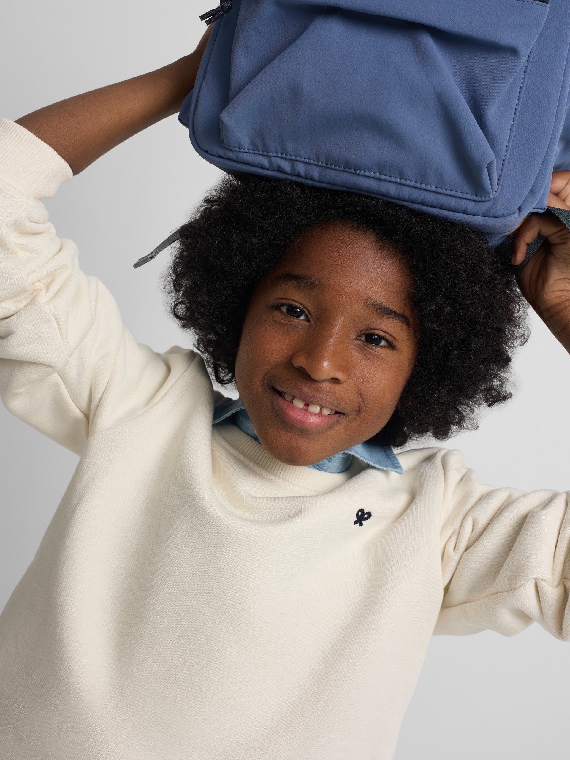 Sudadera kids minilogo crema
