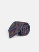 Corbata estampado acanto burdeos