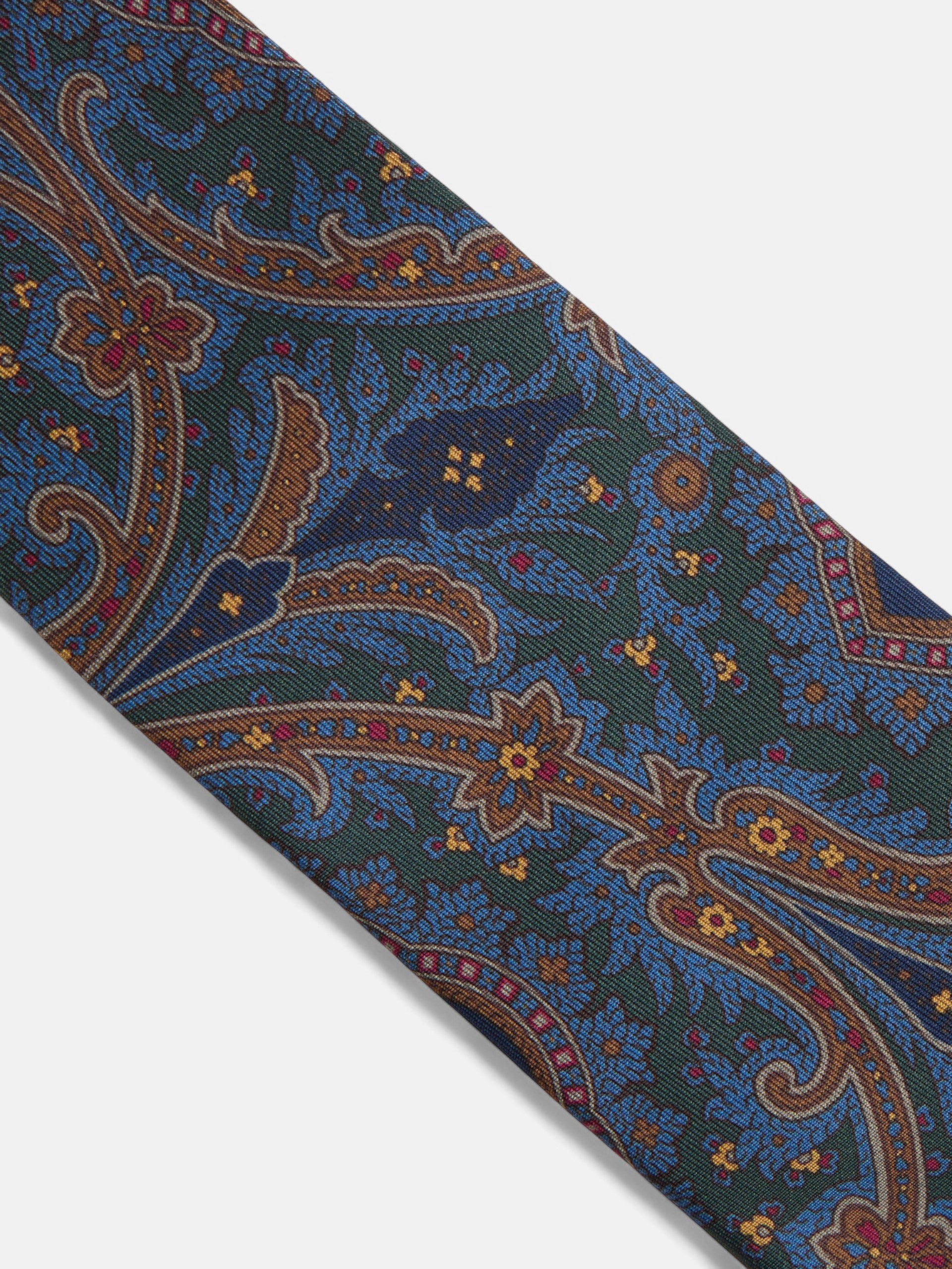 Corbata estampado acanto verde