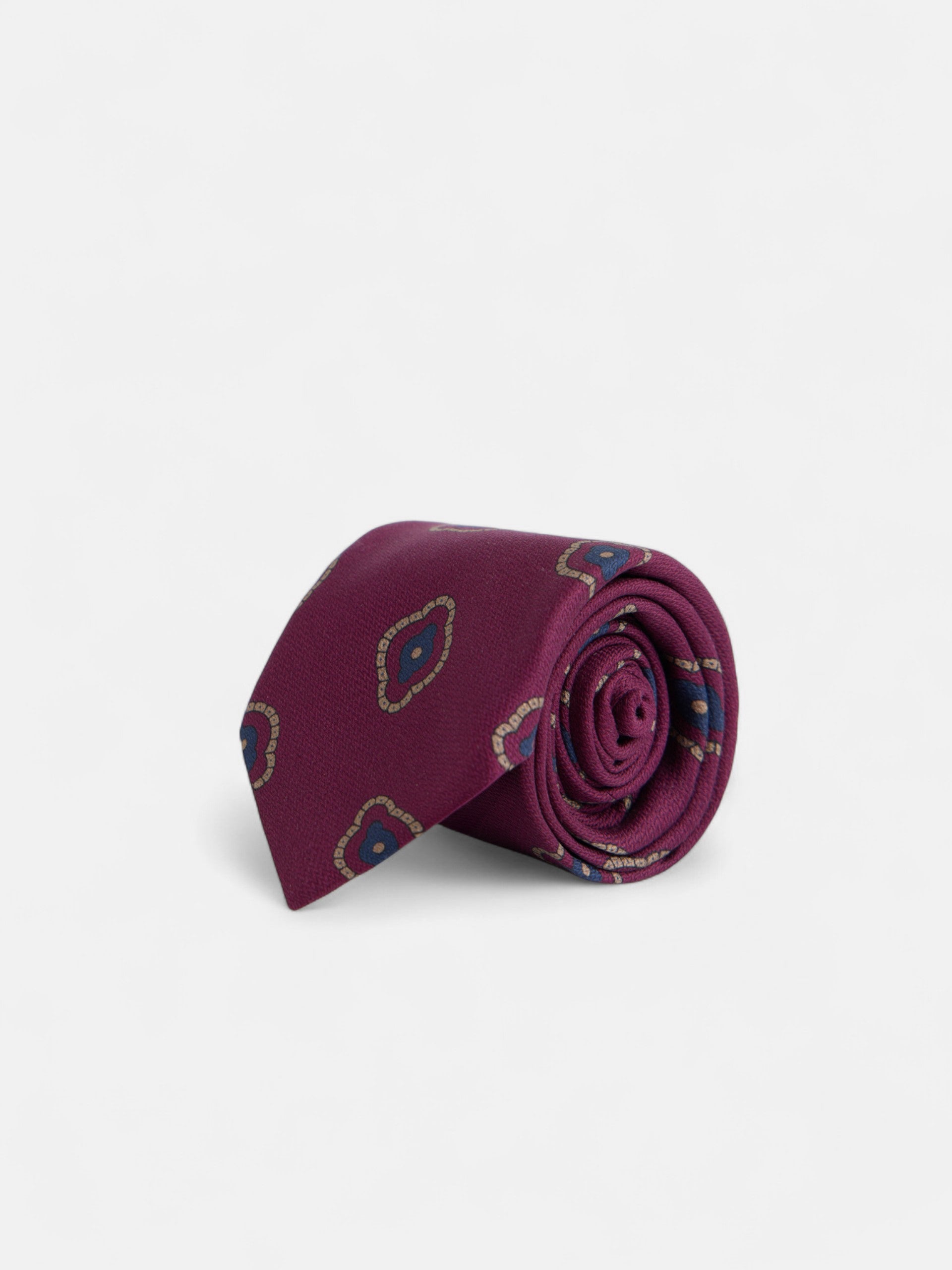 Corbata motivo irregular geometrico burdeos