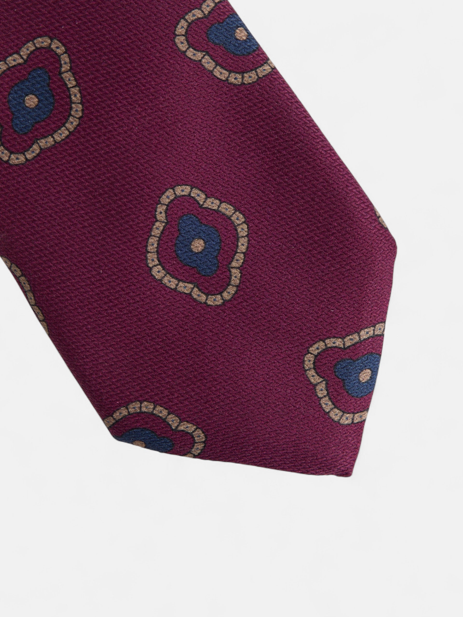 Corbata motivo irregular geometrico burdeos