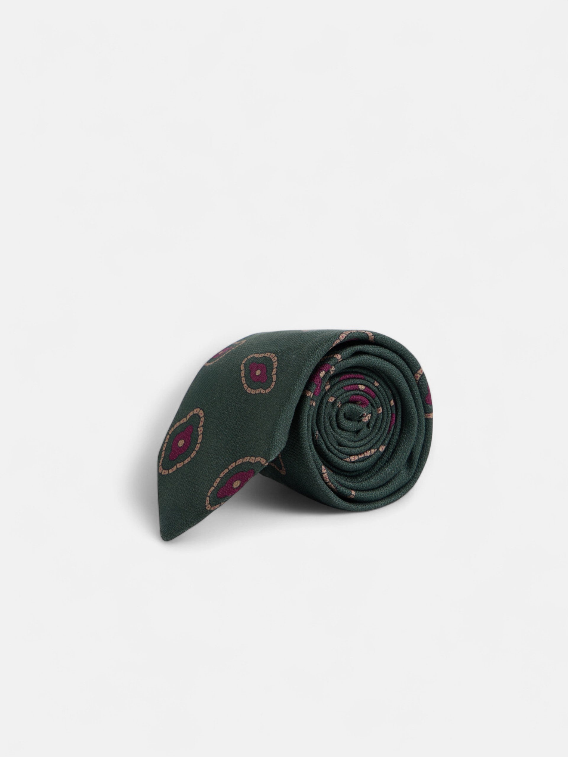 Corbata motivo irregular geometrico verde