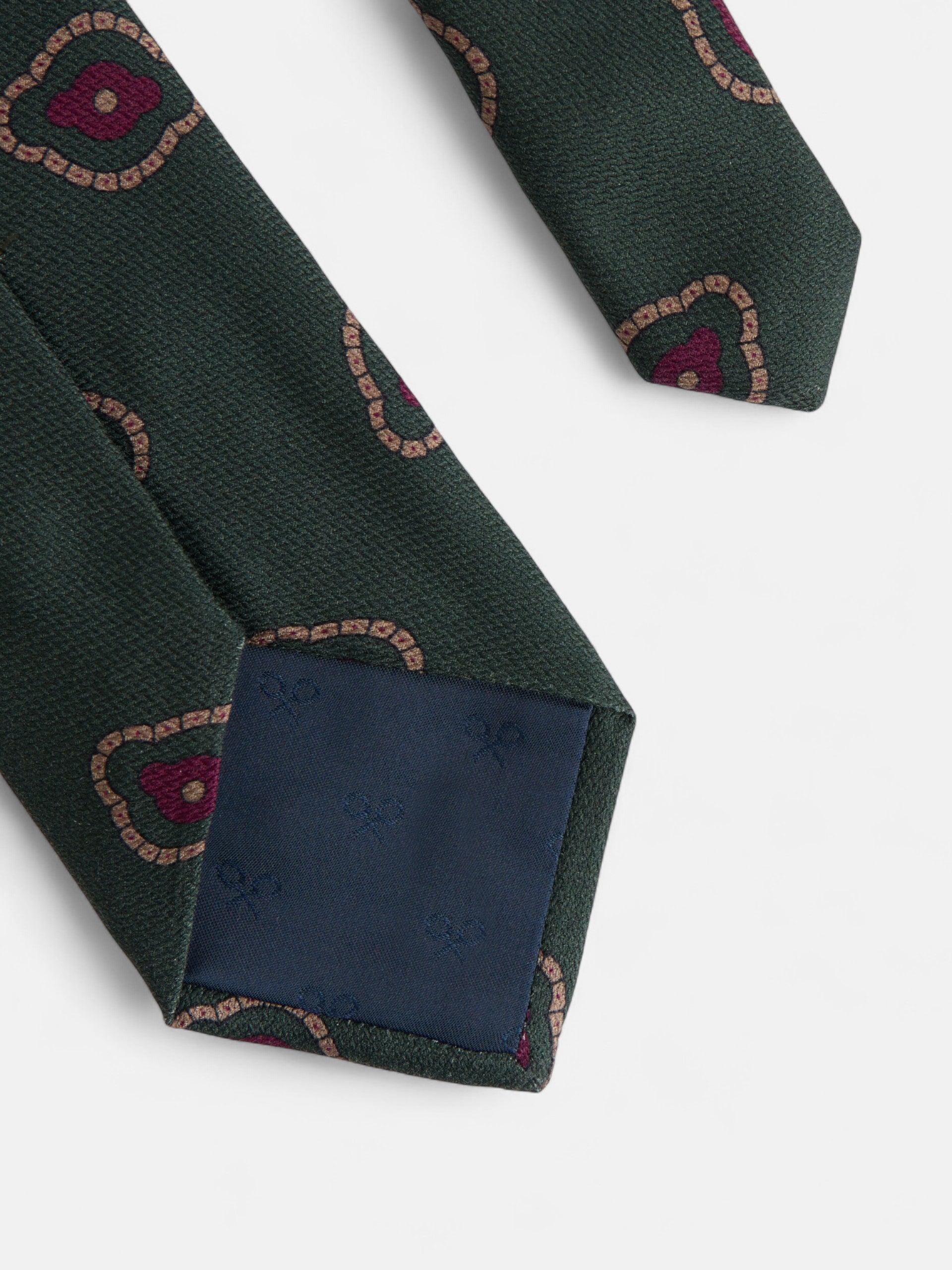 Corbata motivo irregular geometrico verde