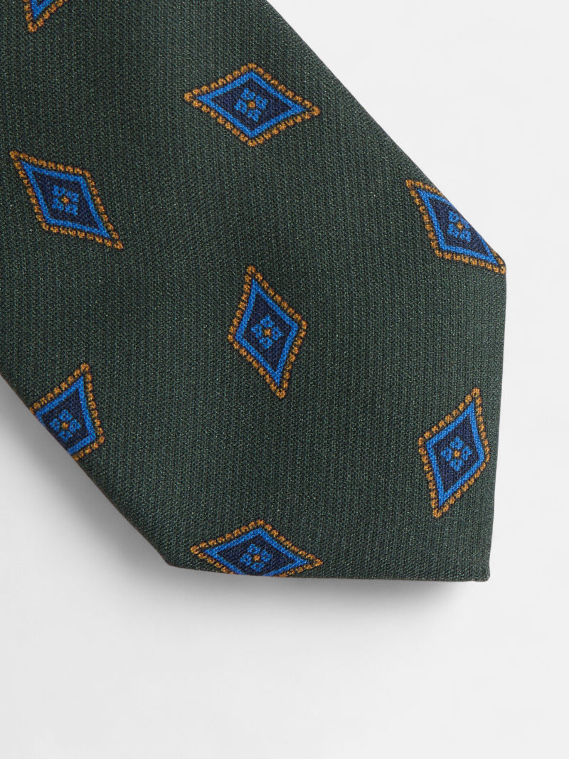 Cravate motif losange vert