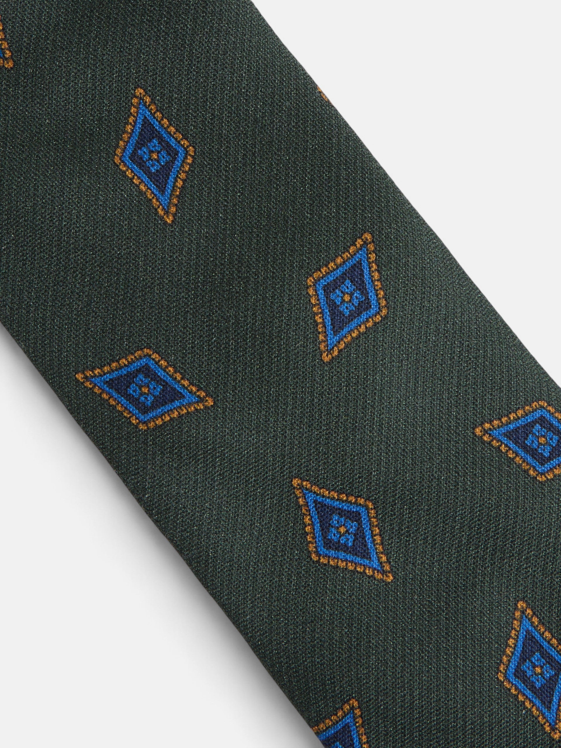Corbata motivo rombo verde